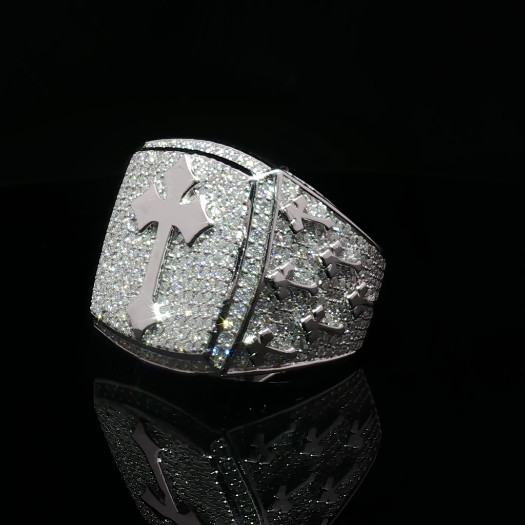 Multi Cross Iced Out Ring