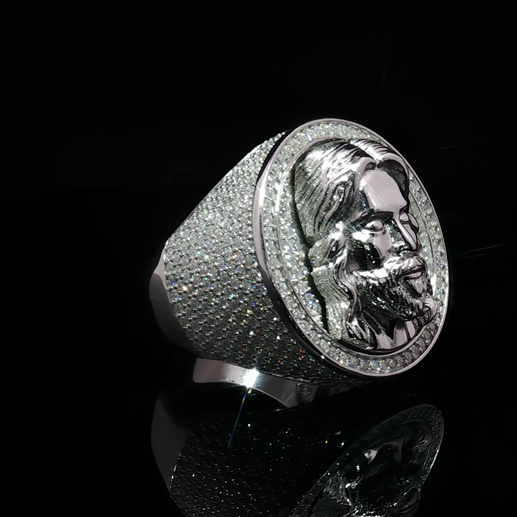 Jesus Face Iced Out Ring