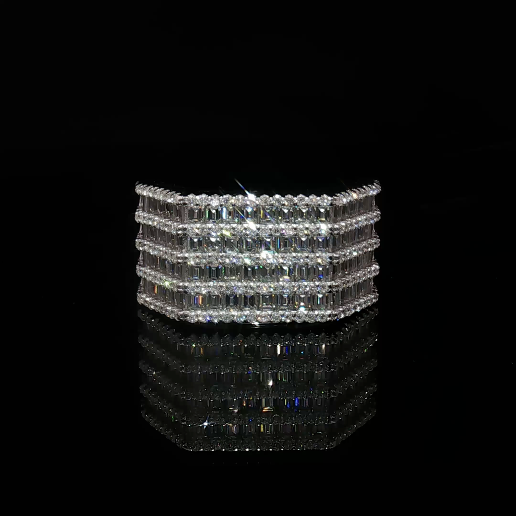 Modern Iced Out Band Ring