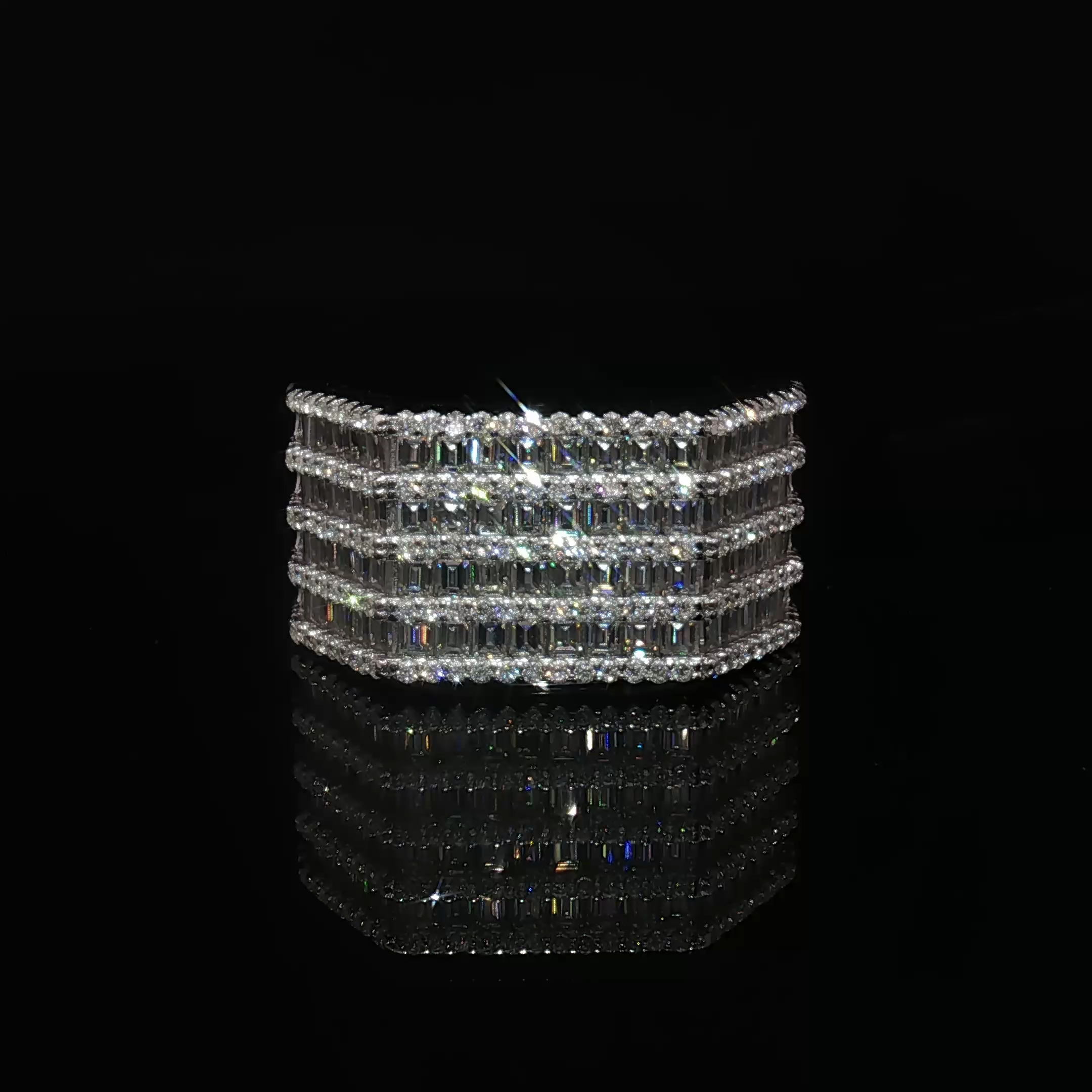 Modern Iced Out Band Ring