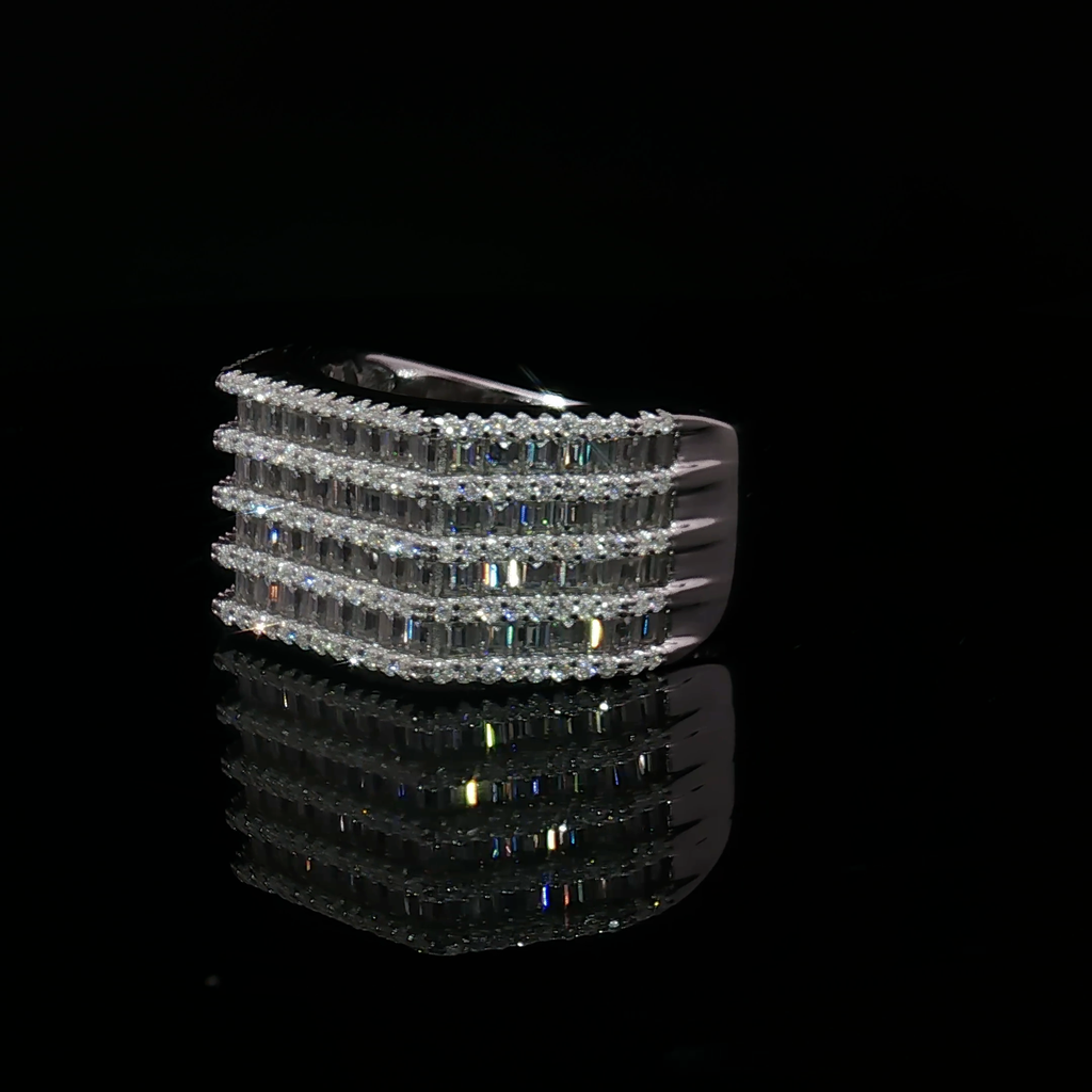 Modern Iced Out Band Ring