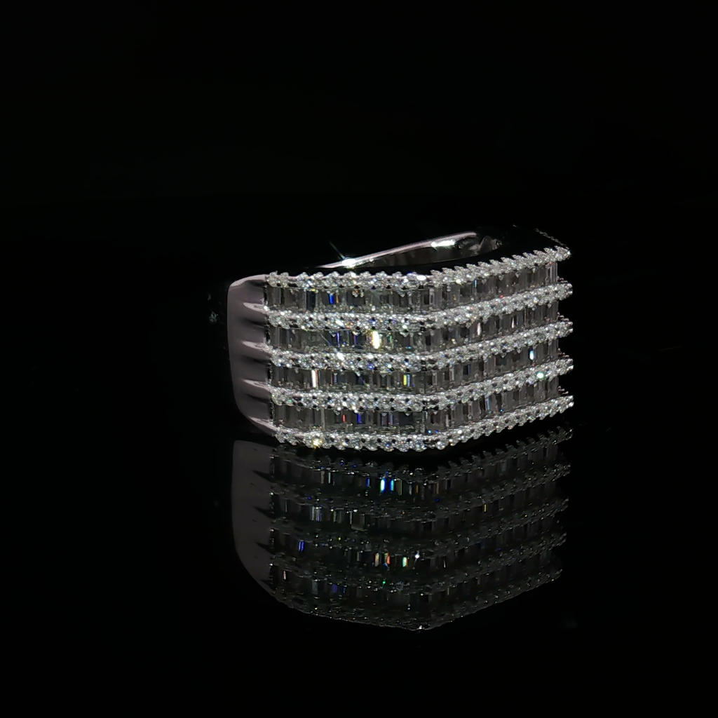 Modern Iced Out Band Ring