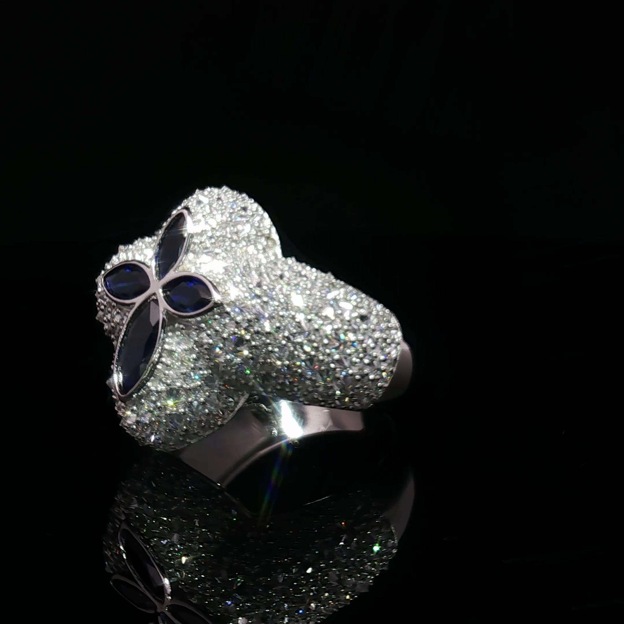 Ornate Pave Cross ring