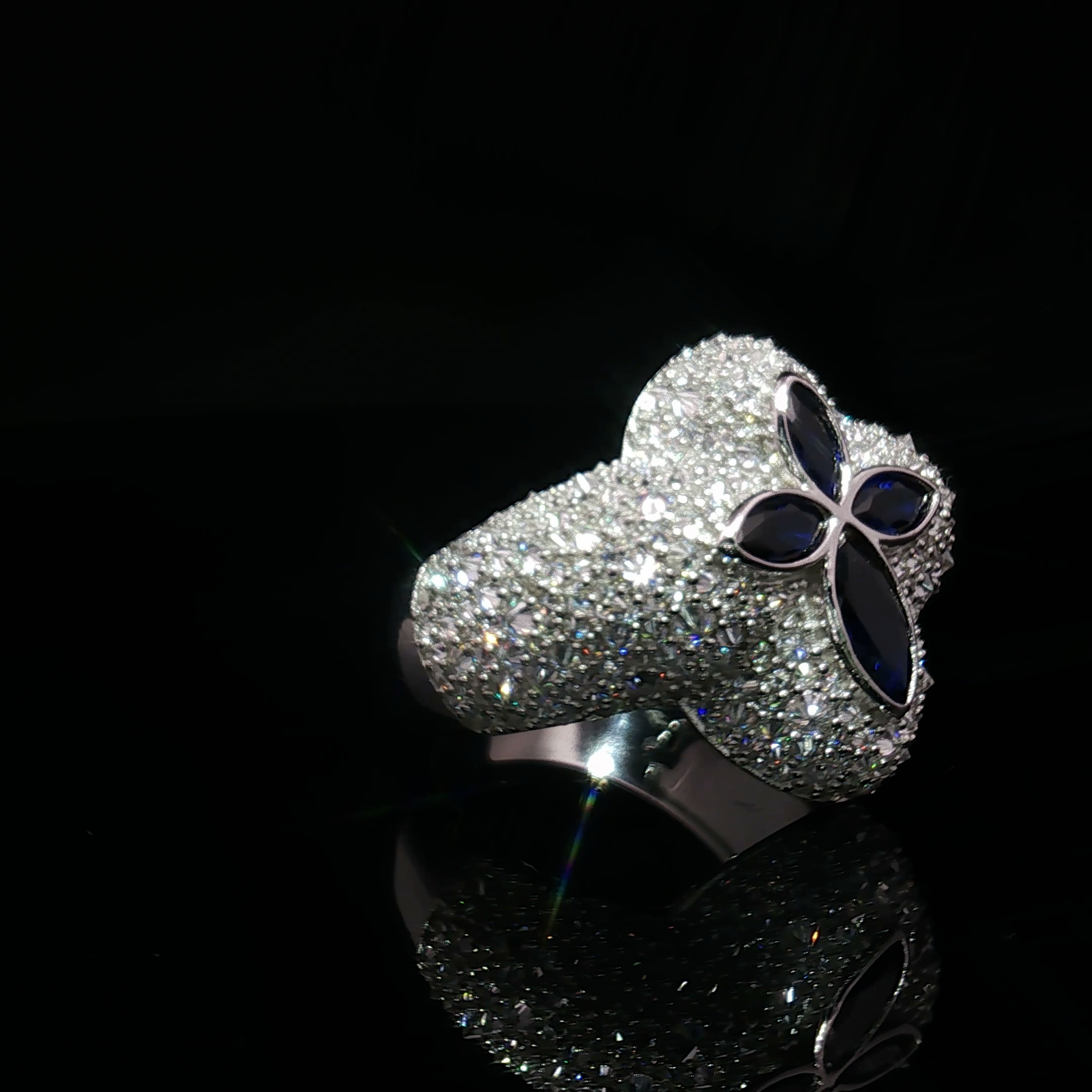 Ornate Pave Cross ring