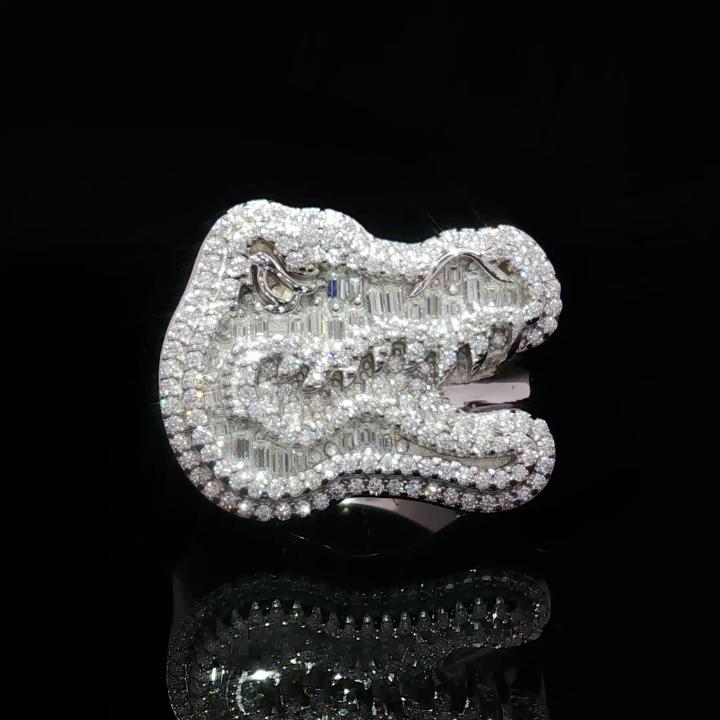 Crocodile Moissanite Ring