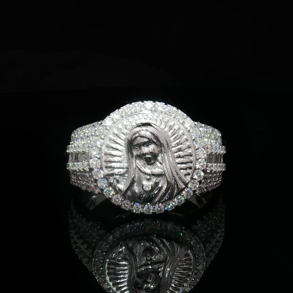 Virgen Mary Pave Ring