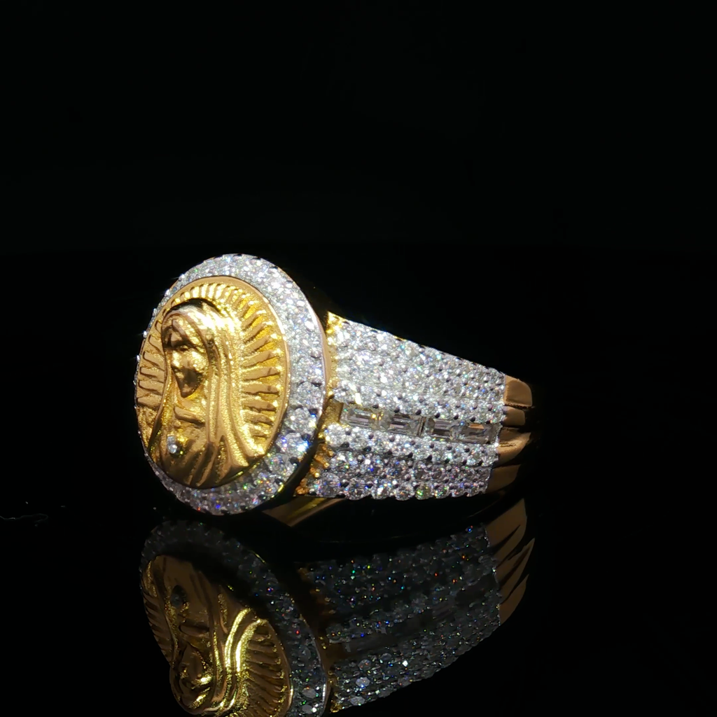Virgen Mary Pave Ring