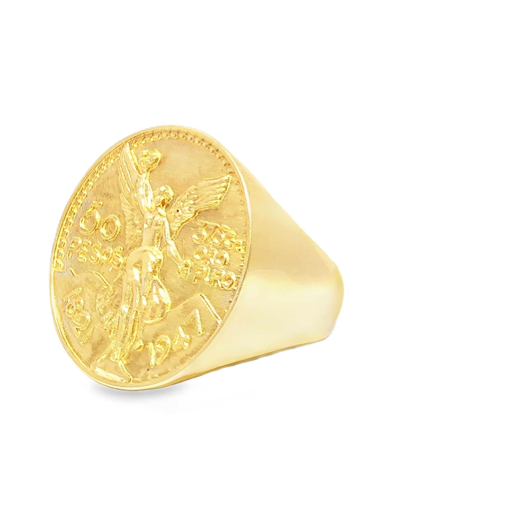 14K Large Centenario Ring