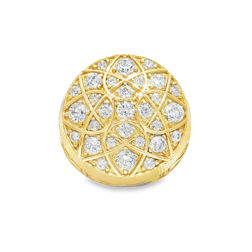 Yellow Gold Ring with Round Brilliant Cubic Zirconia