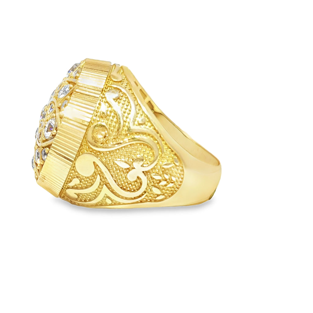 Yellow Gold Ring with Round Brilliant Cubic Zirconia