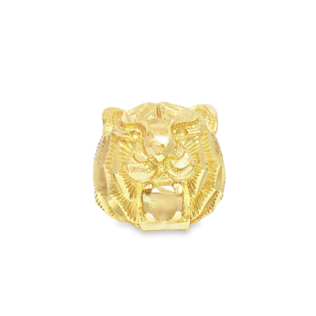 10K Tiger Signet Ring
