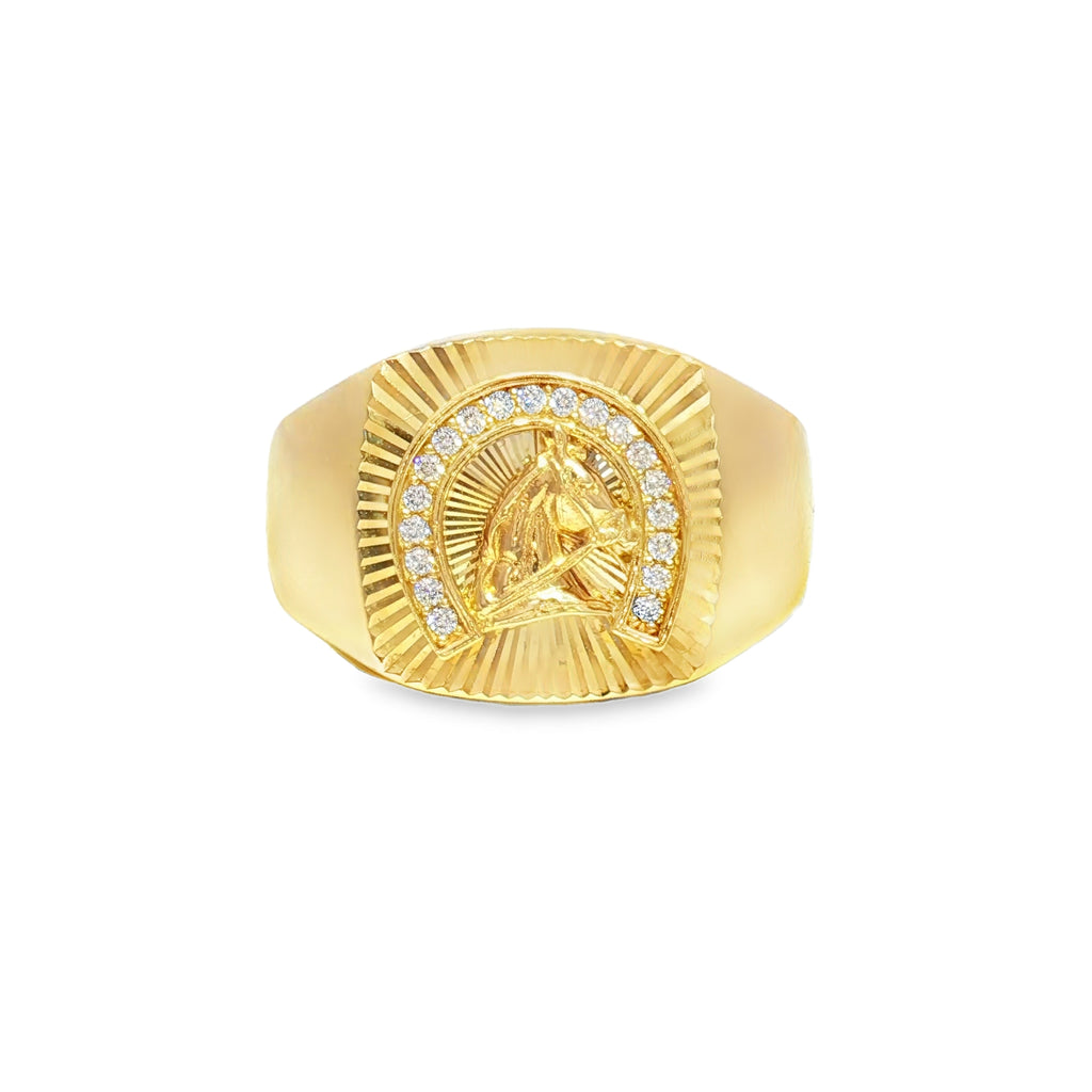 14K Horse Shoe Signet Ring