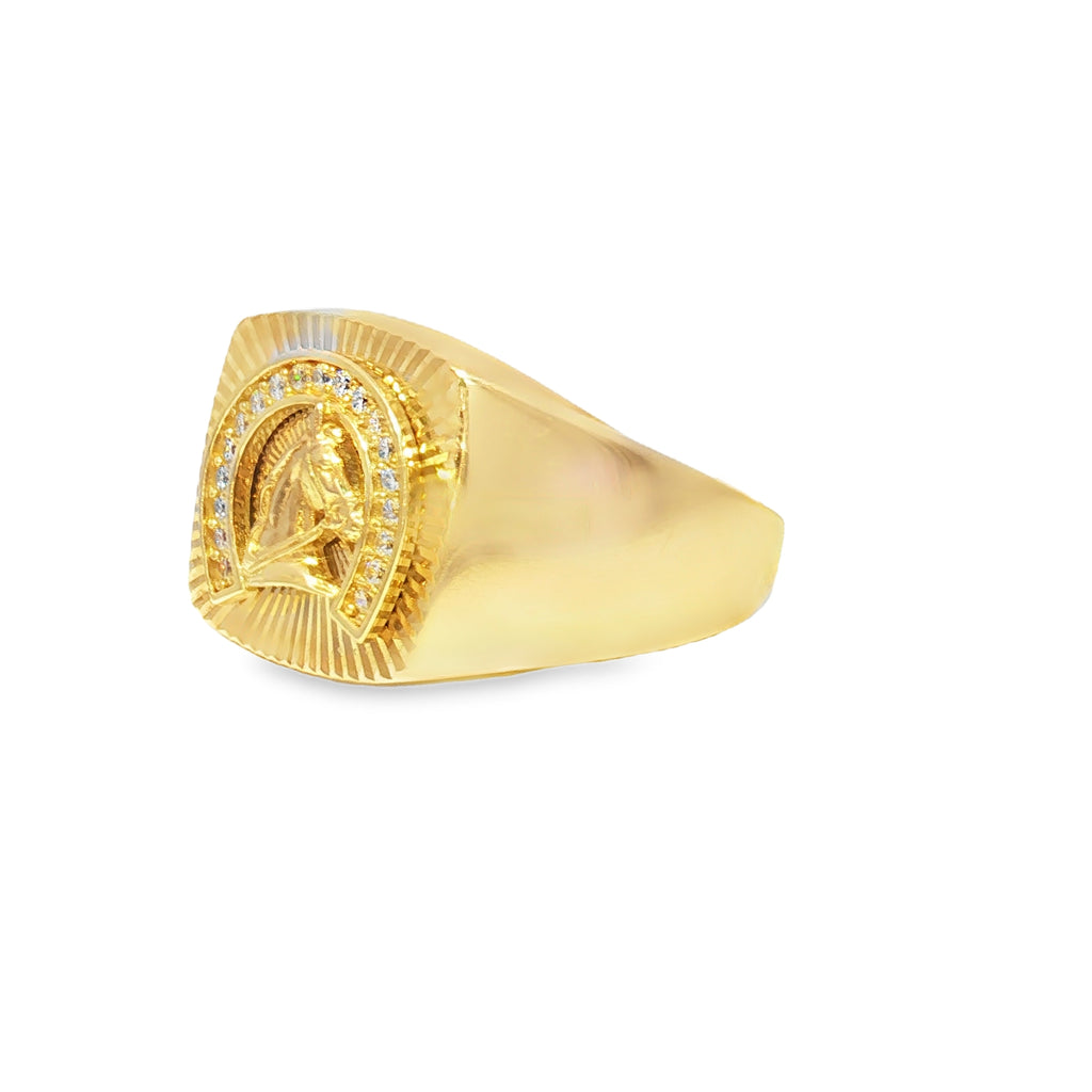 14K Horse Shoe Signet Ring