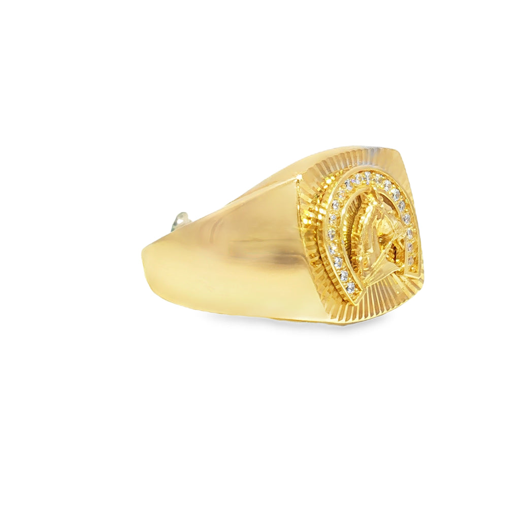 14K Horse Shoe Signet Ring