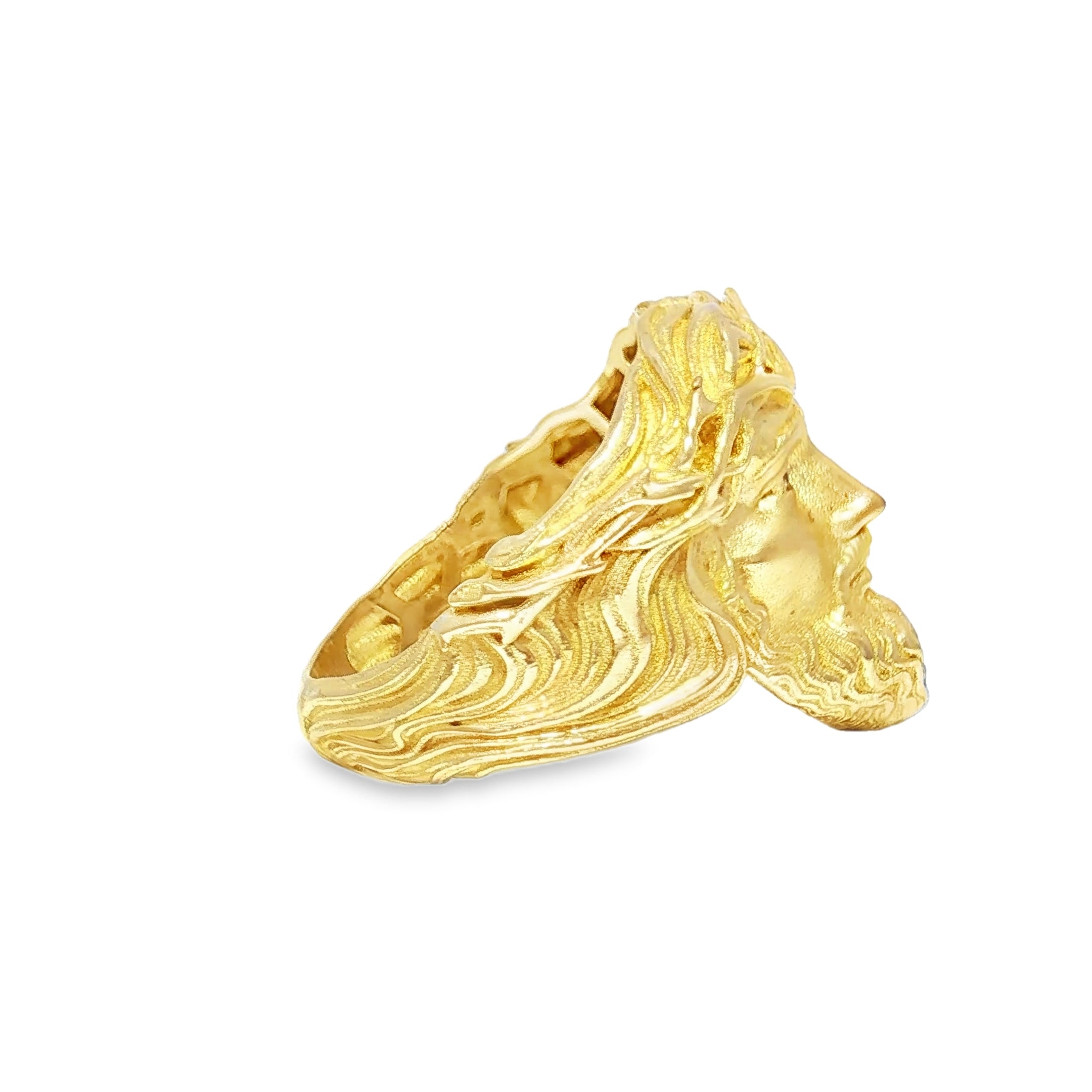 14K Jesus Face Ring