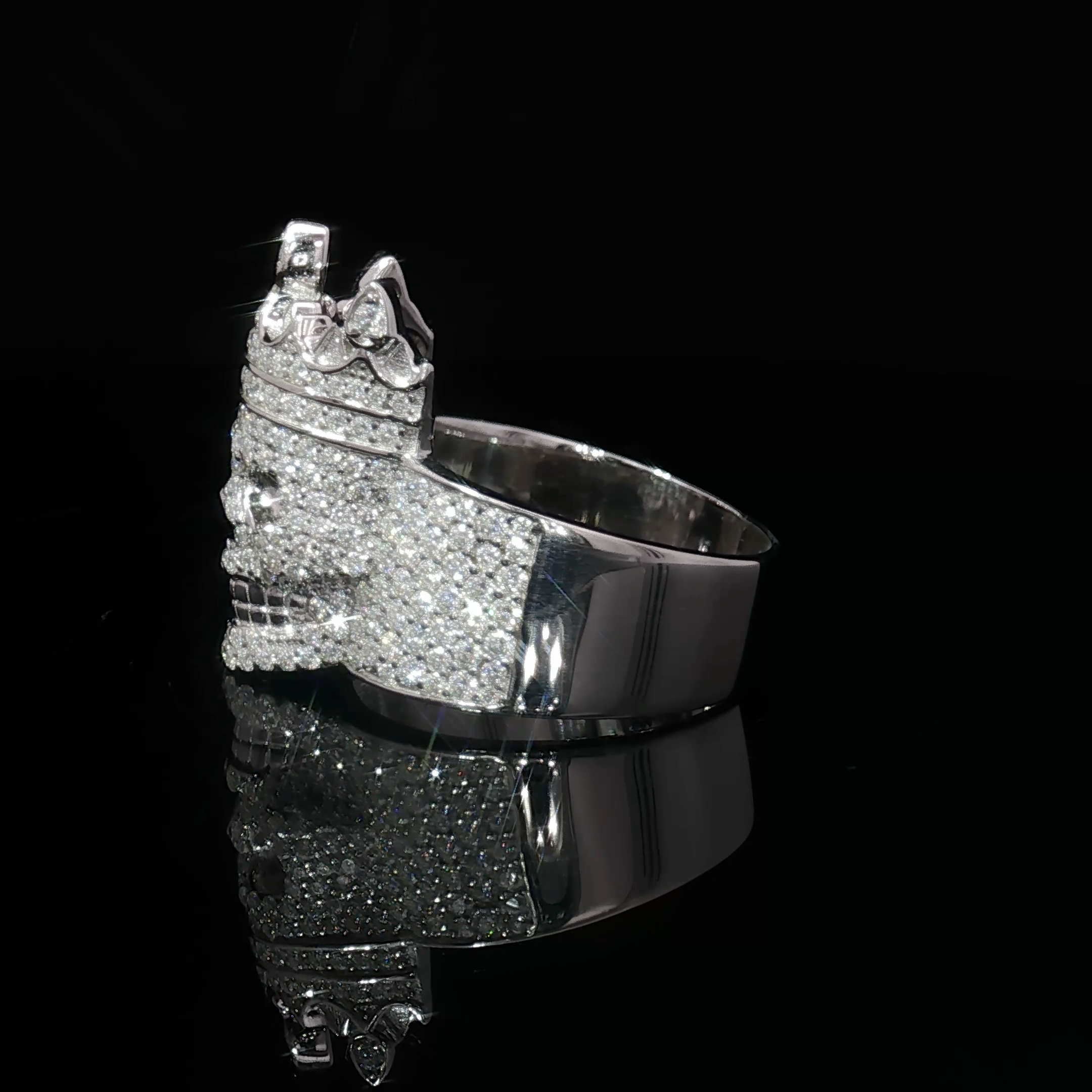 Crowned Skull Silver Ring