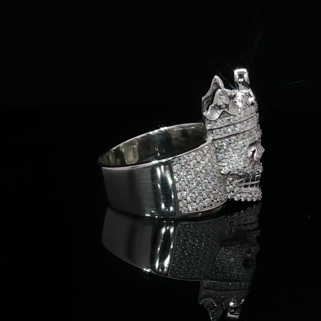 Crowned Skull Silver Ring