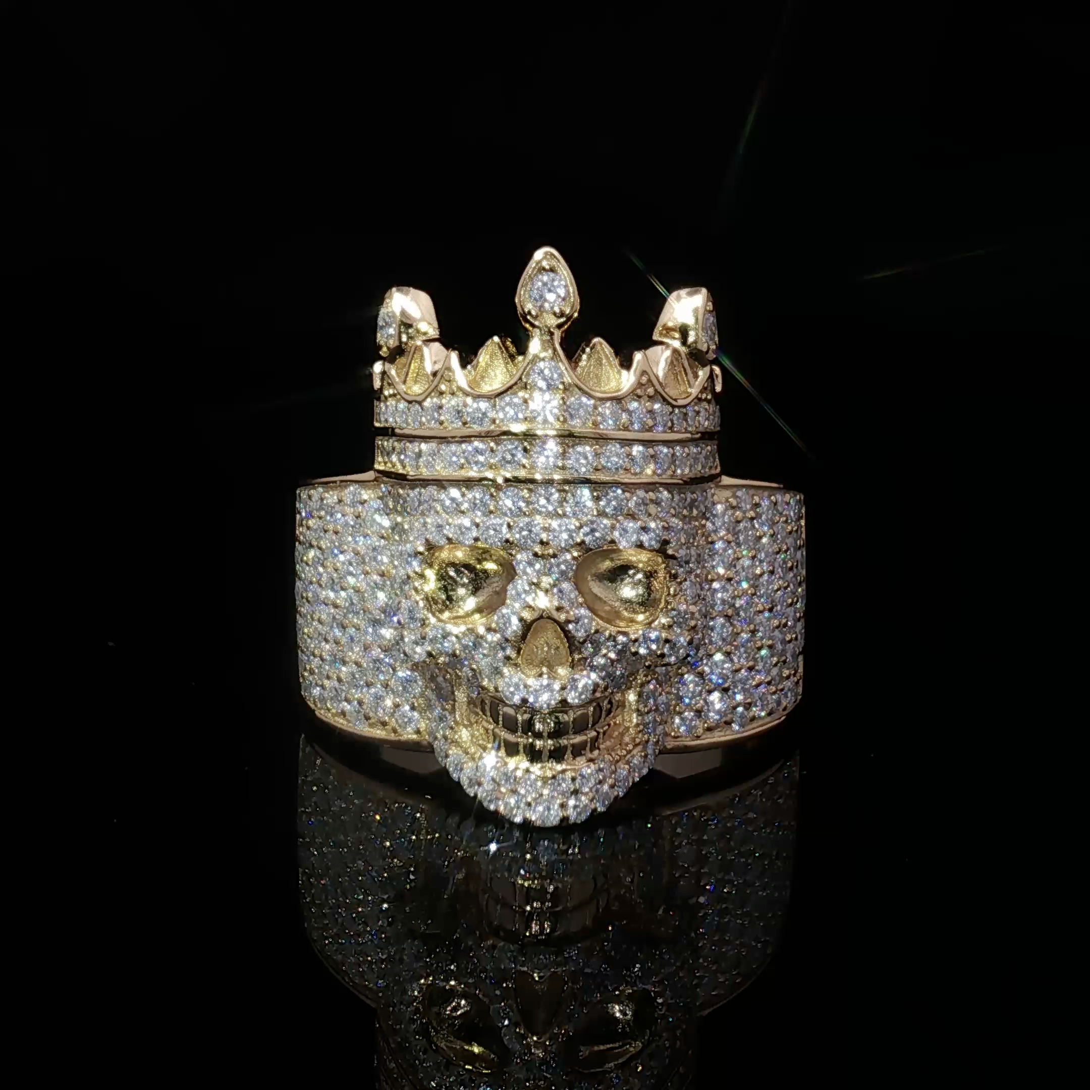 Crowned Skull Silver Ring