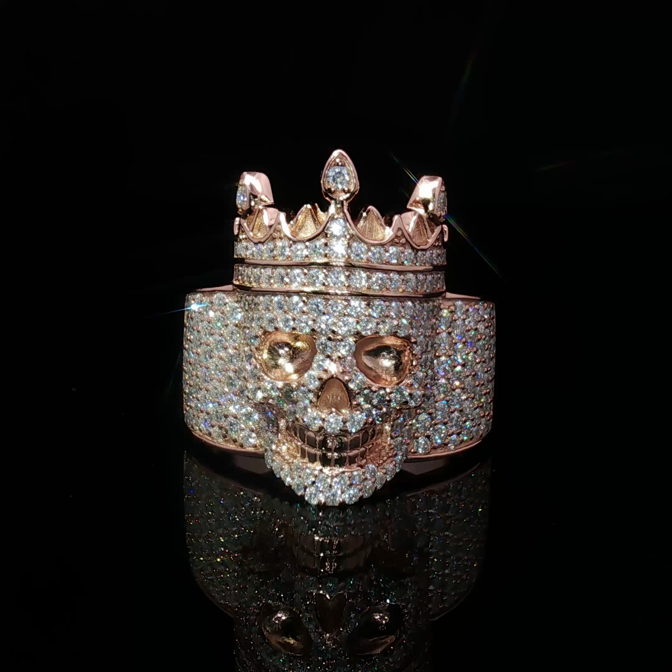 Crowned Skull Silver Ring