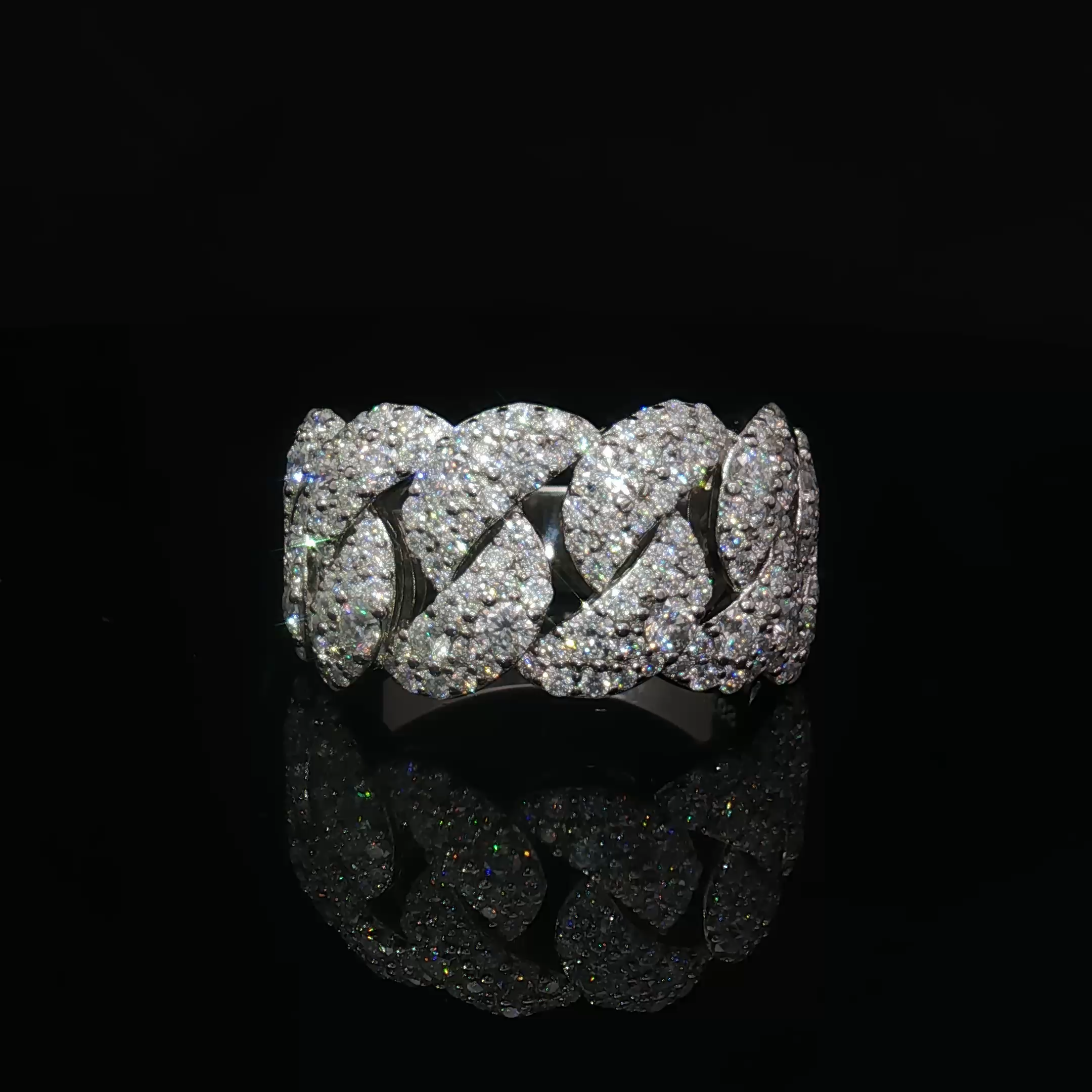 Mosaic Setting Cuban Ring