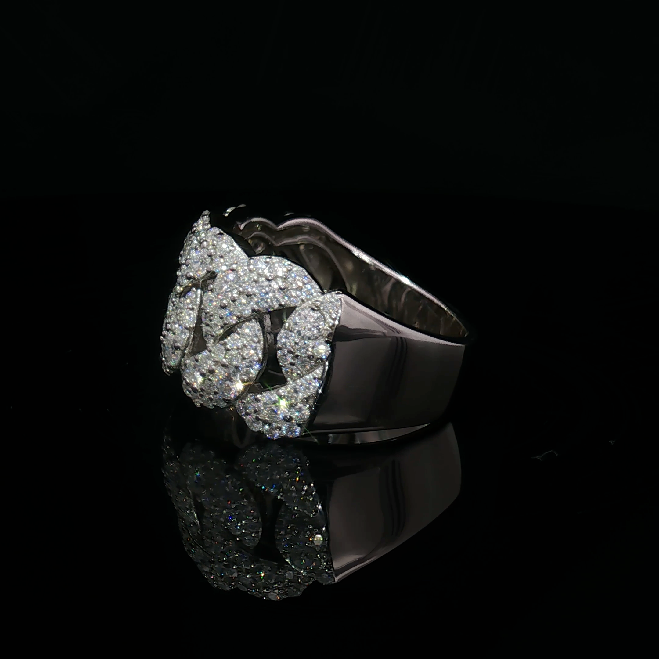 Mosaic Setting Cuban Ring