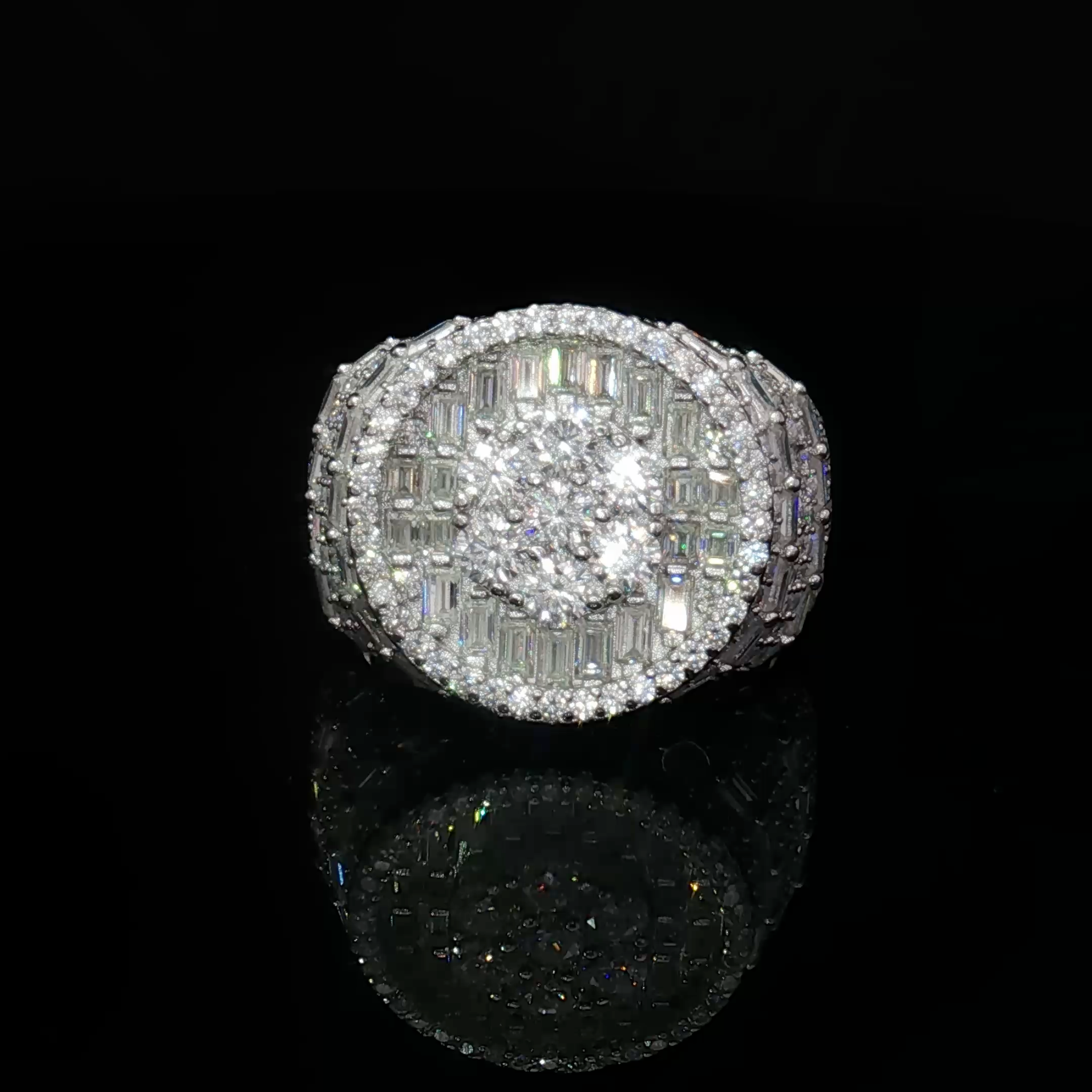 Royal Iced baguette Cluster ring