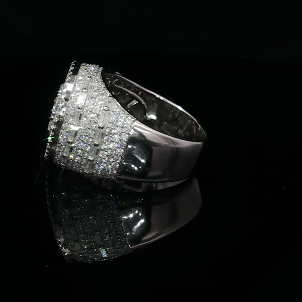 Royal Iced baguette Cluster ring