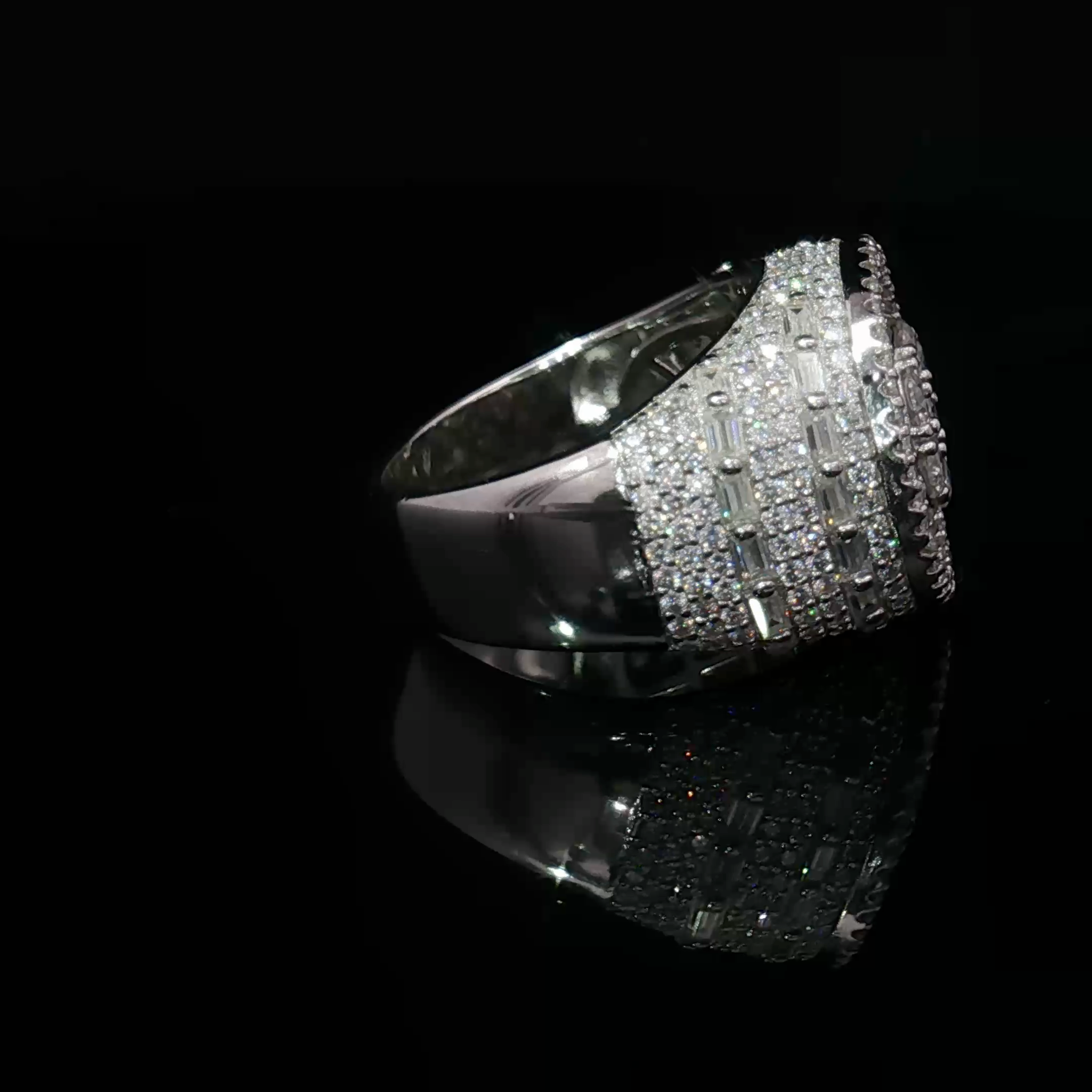 Royal Iced baguette Cluster ring