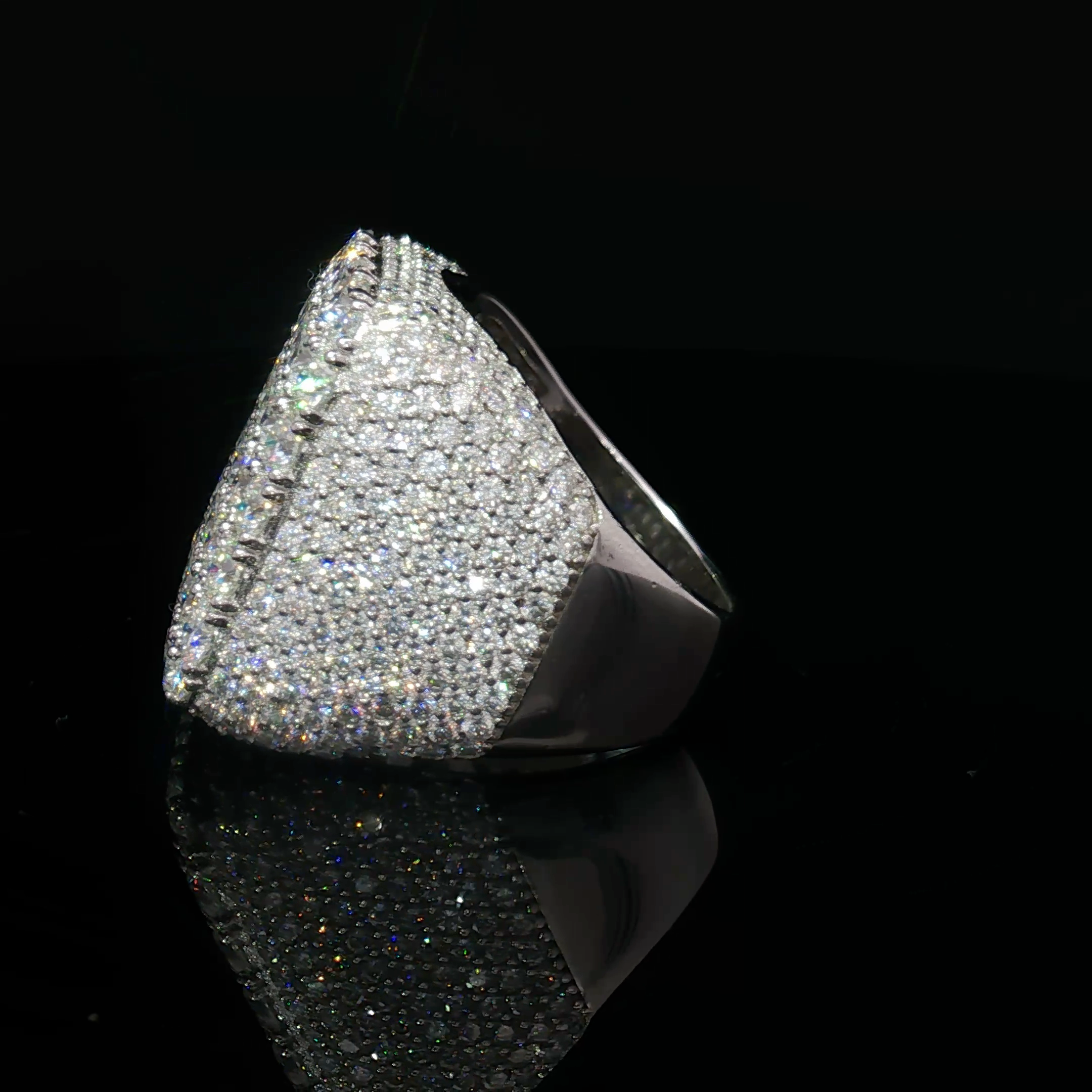 Multi stone Ring with Cushion Cut Moissanite