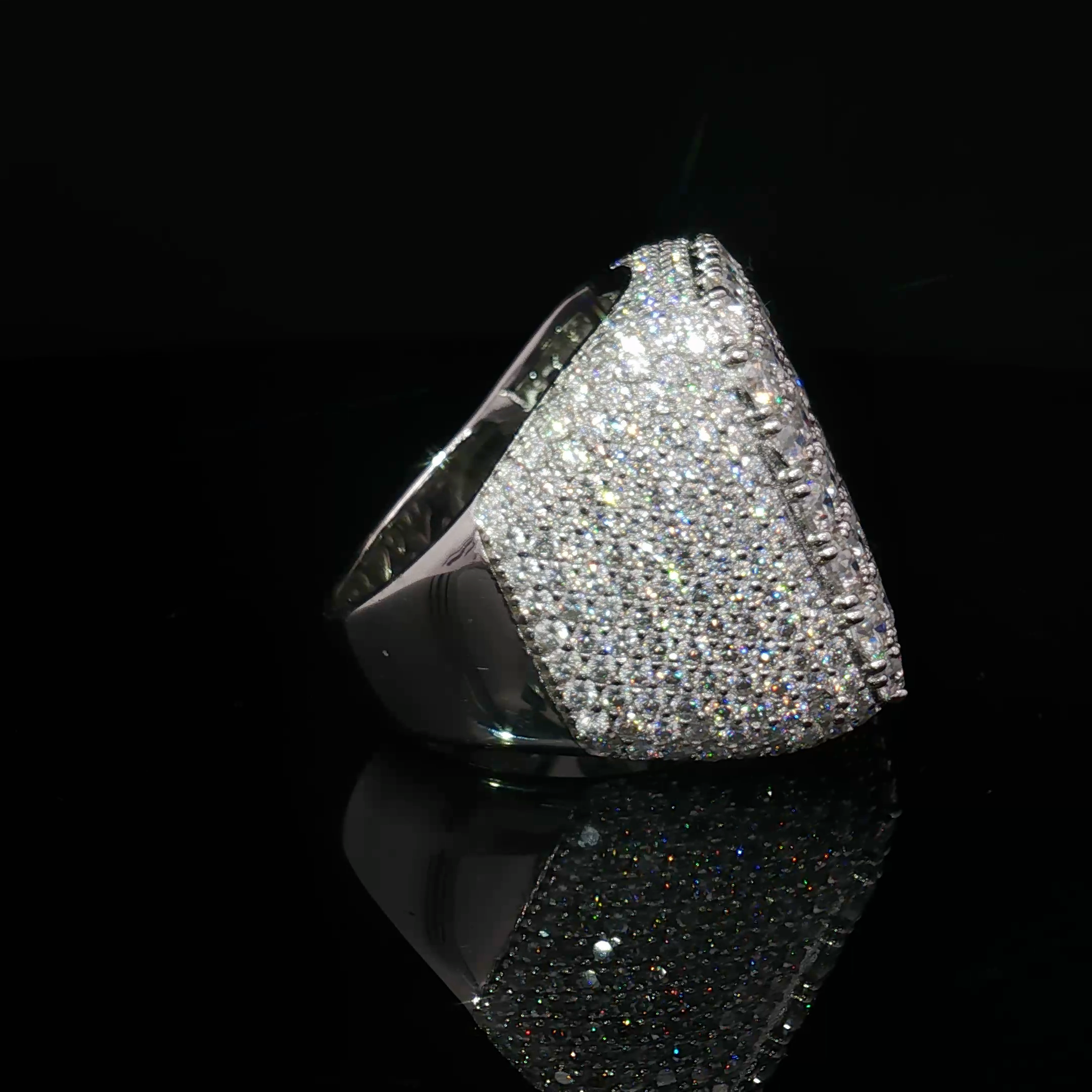 Multi stone Ring with Cushion Cut Moissanite