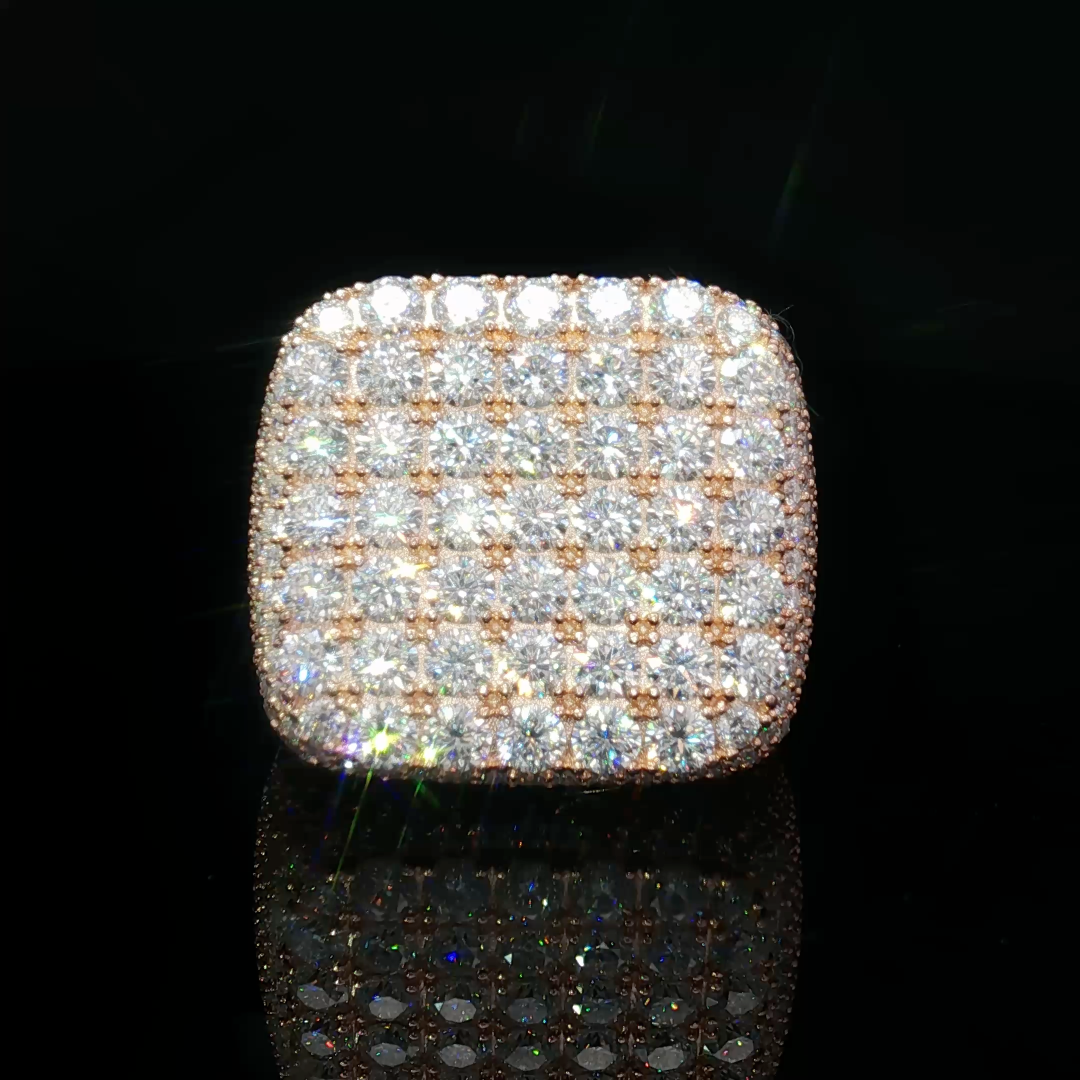 Multi stone Ring with Cushion Cut Moissanite