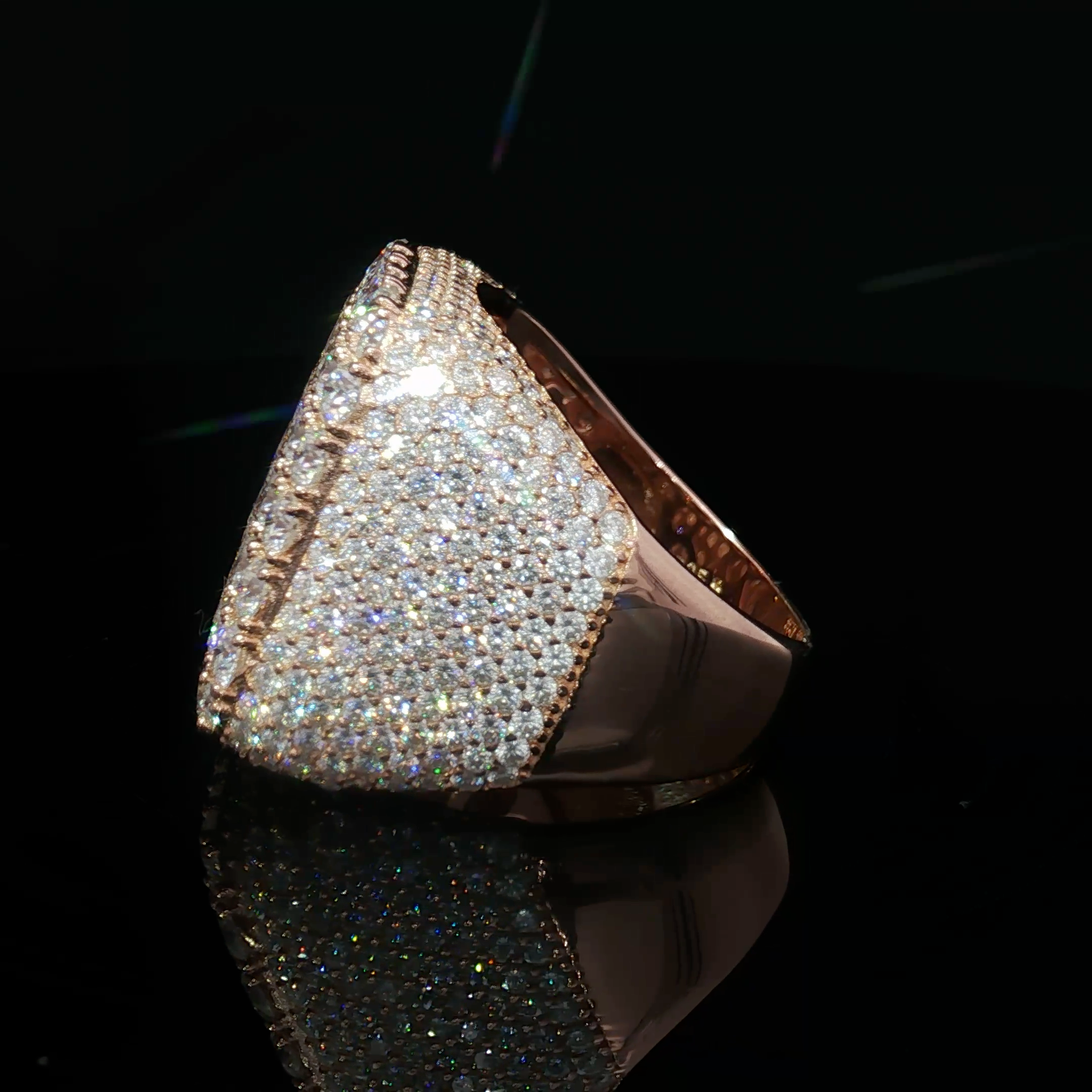 Multi stone Ring with Cushion Cut Moissanite