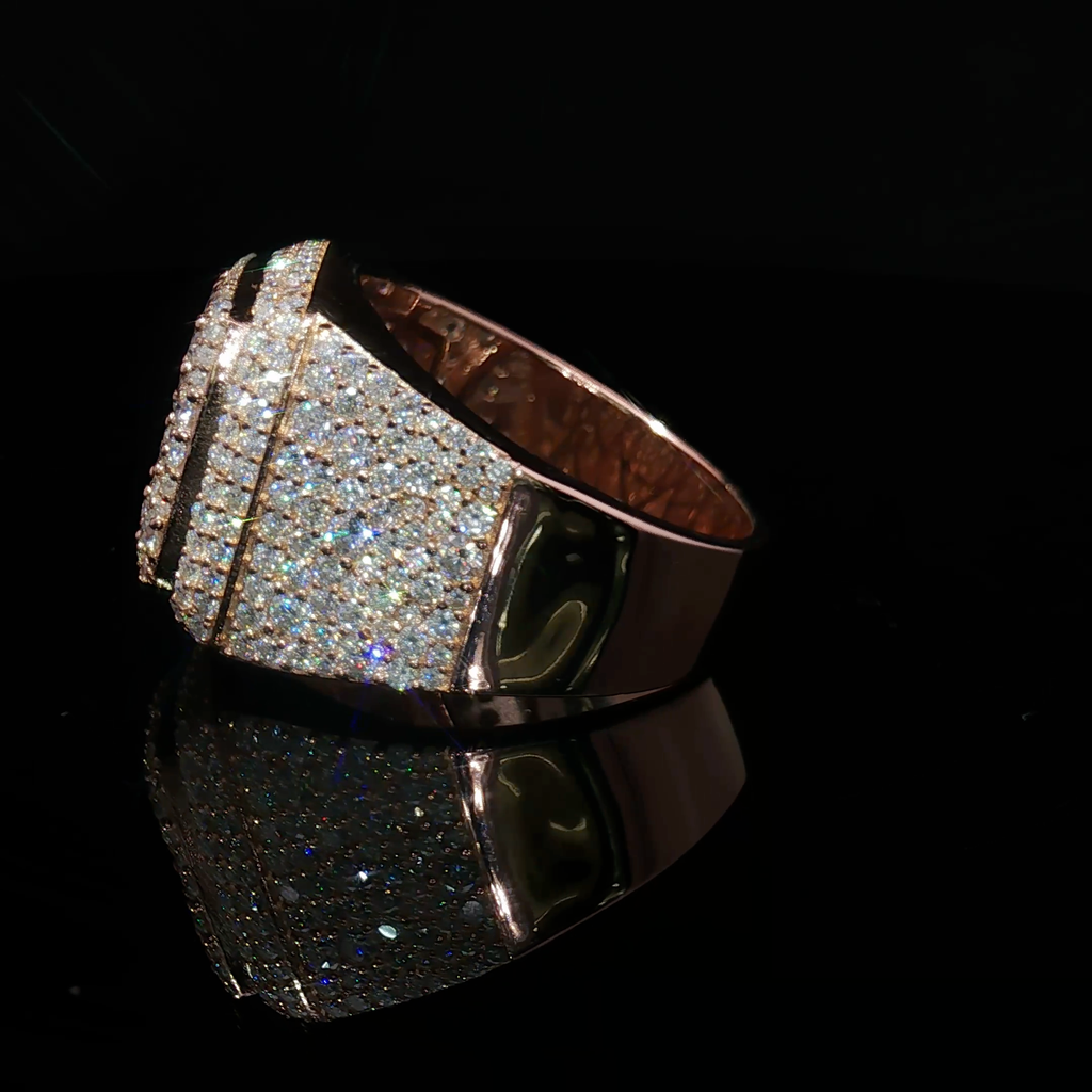 Silver Multi Stone Ring with mosaic setting moissanite