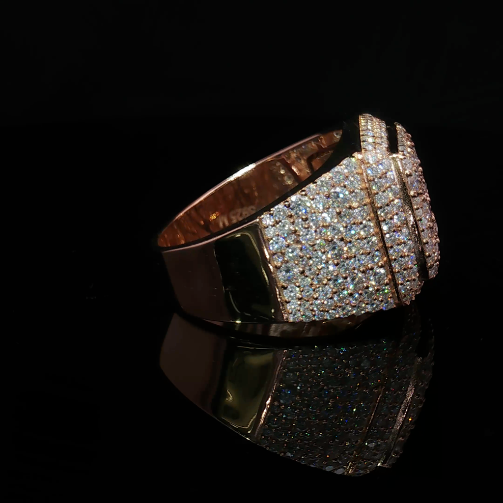 Silver Multi Stone Ring with mosaic setting moissanite