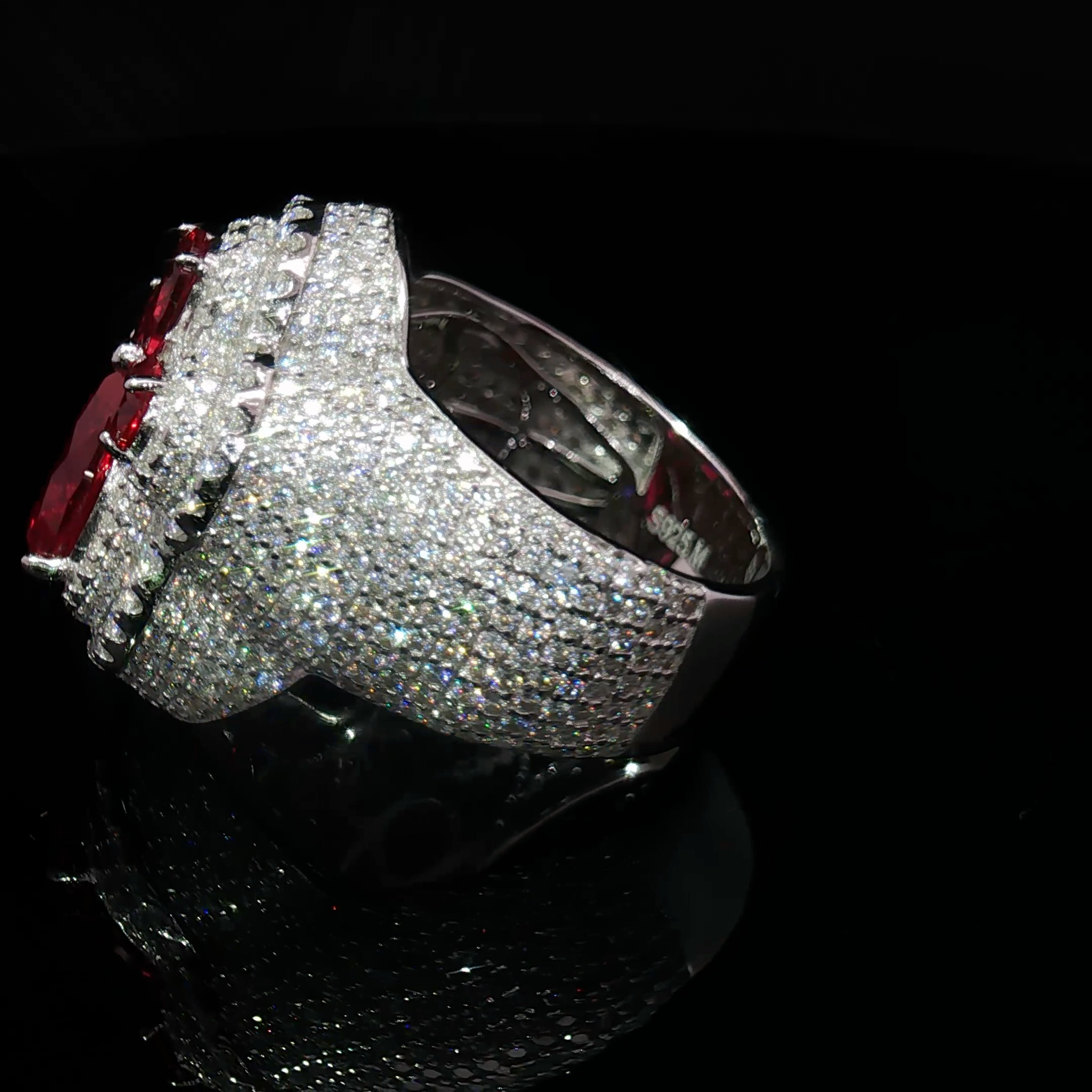 Crimson Cross moissanite Ring