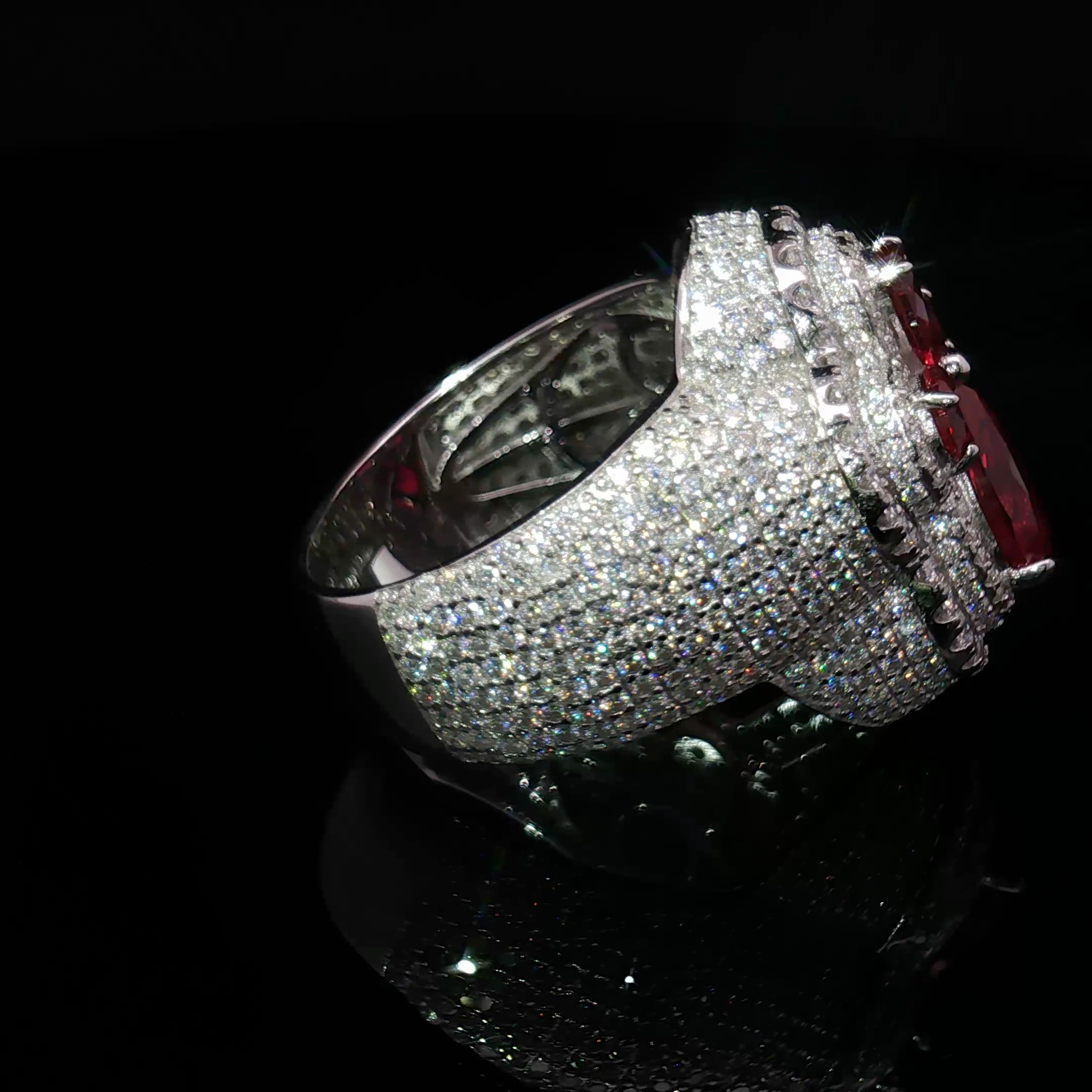 Crimson Cross moissanite Ring