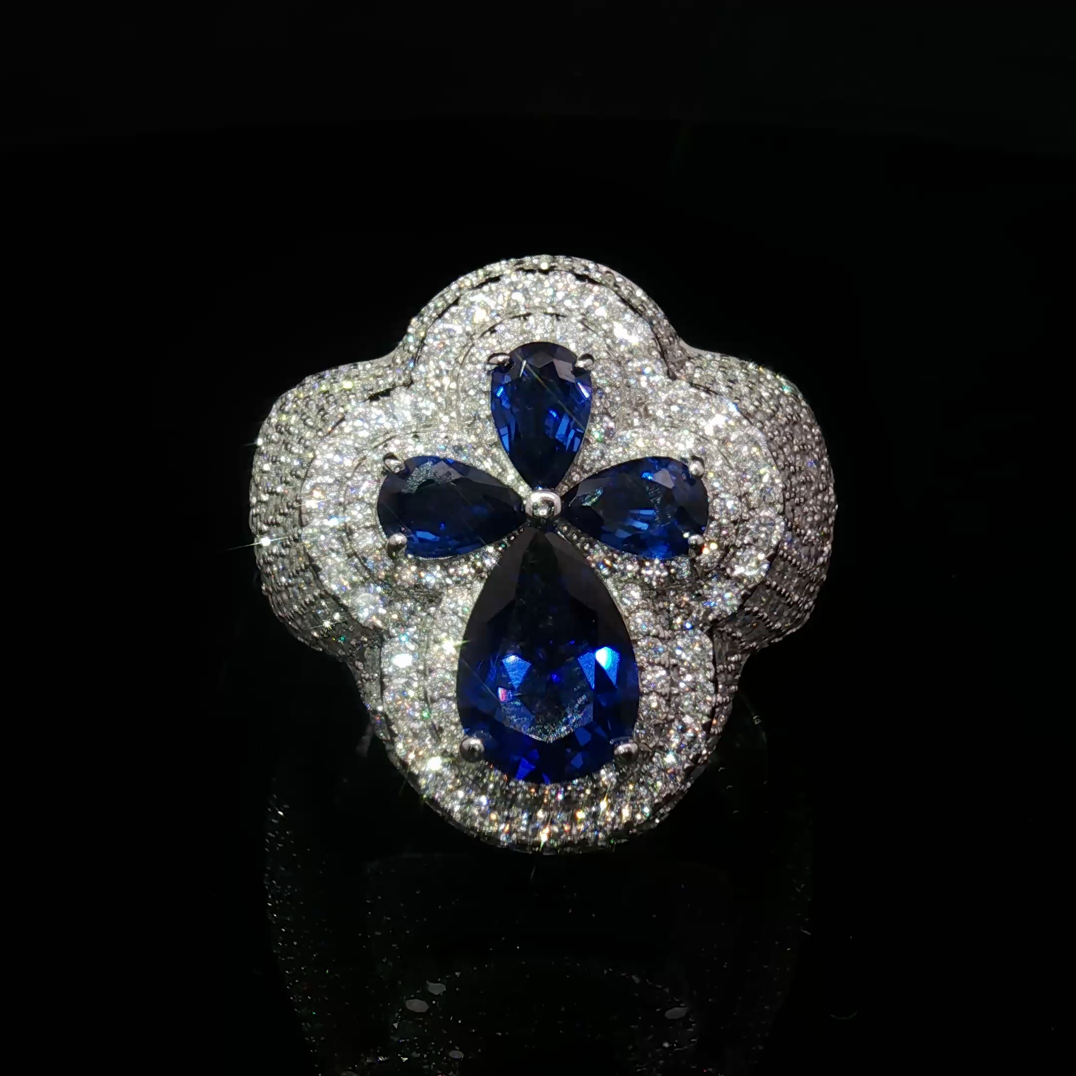 Crimson Cross moissanite Ring