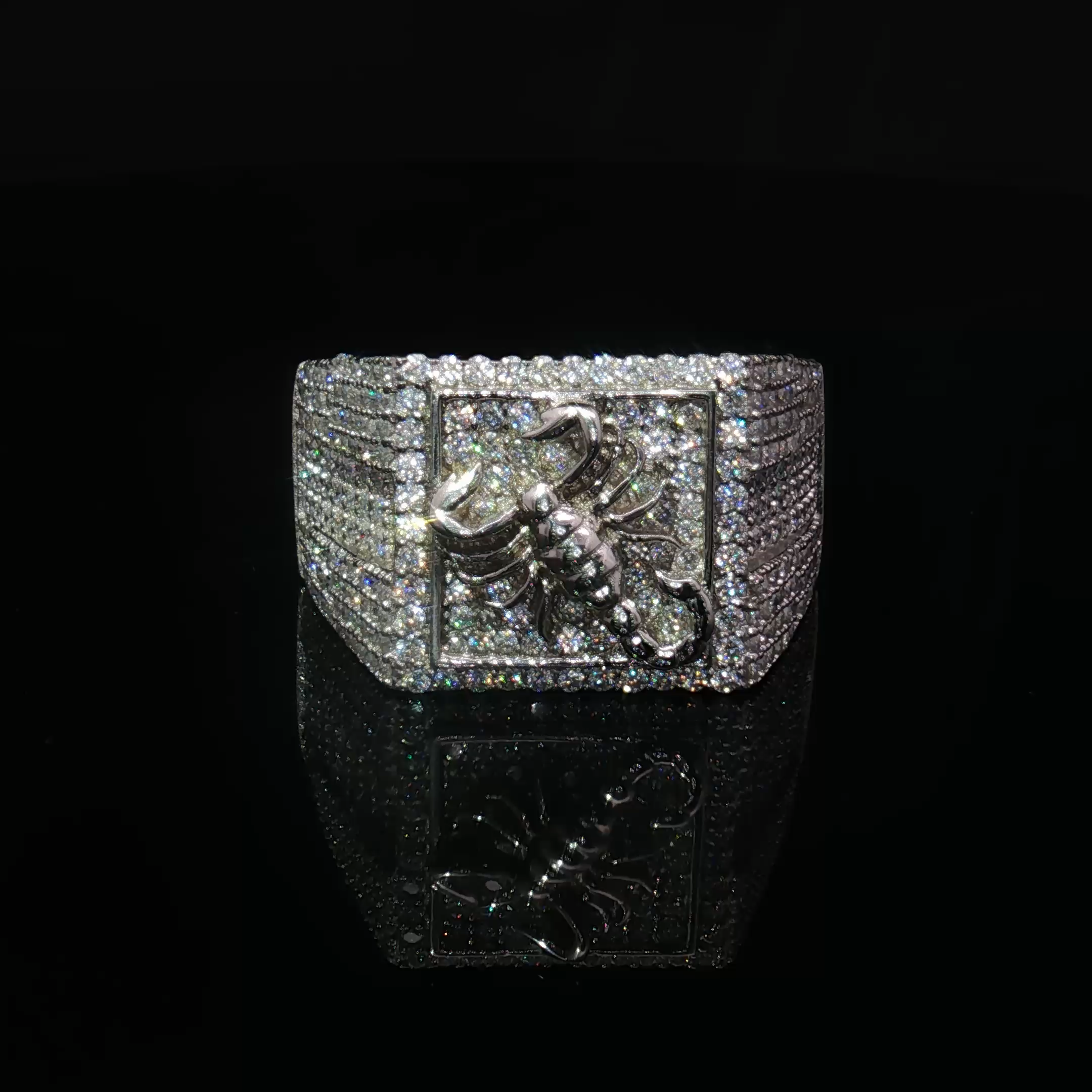 Scorpion Pave Moissanite Ring