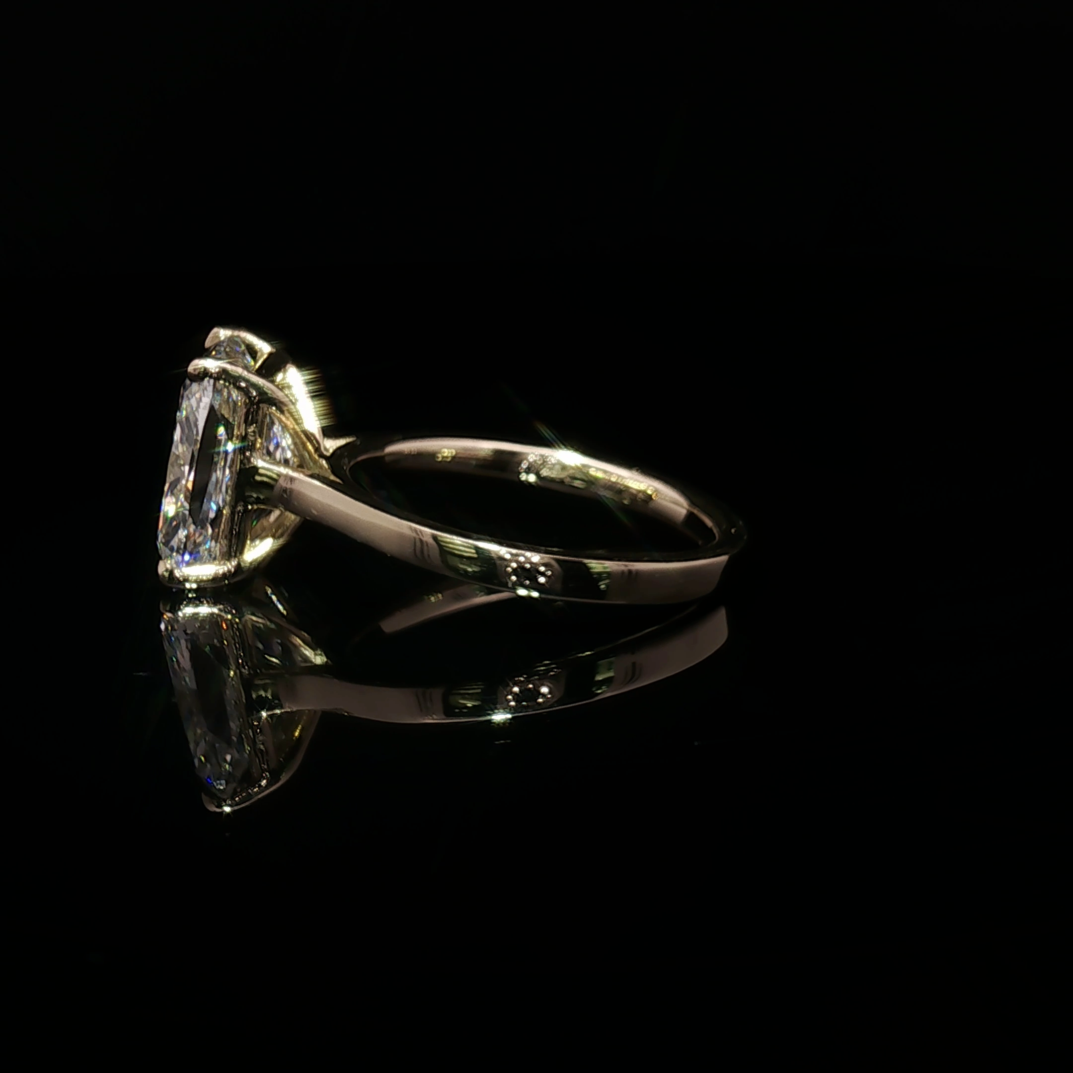 Yellow Gold Solitaire Ring with Cushion Cut Diamond