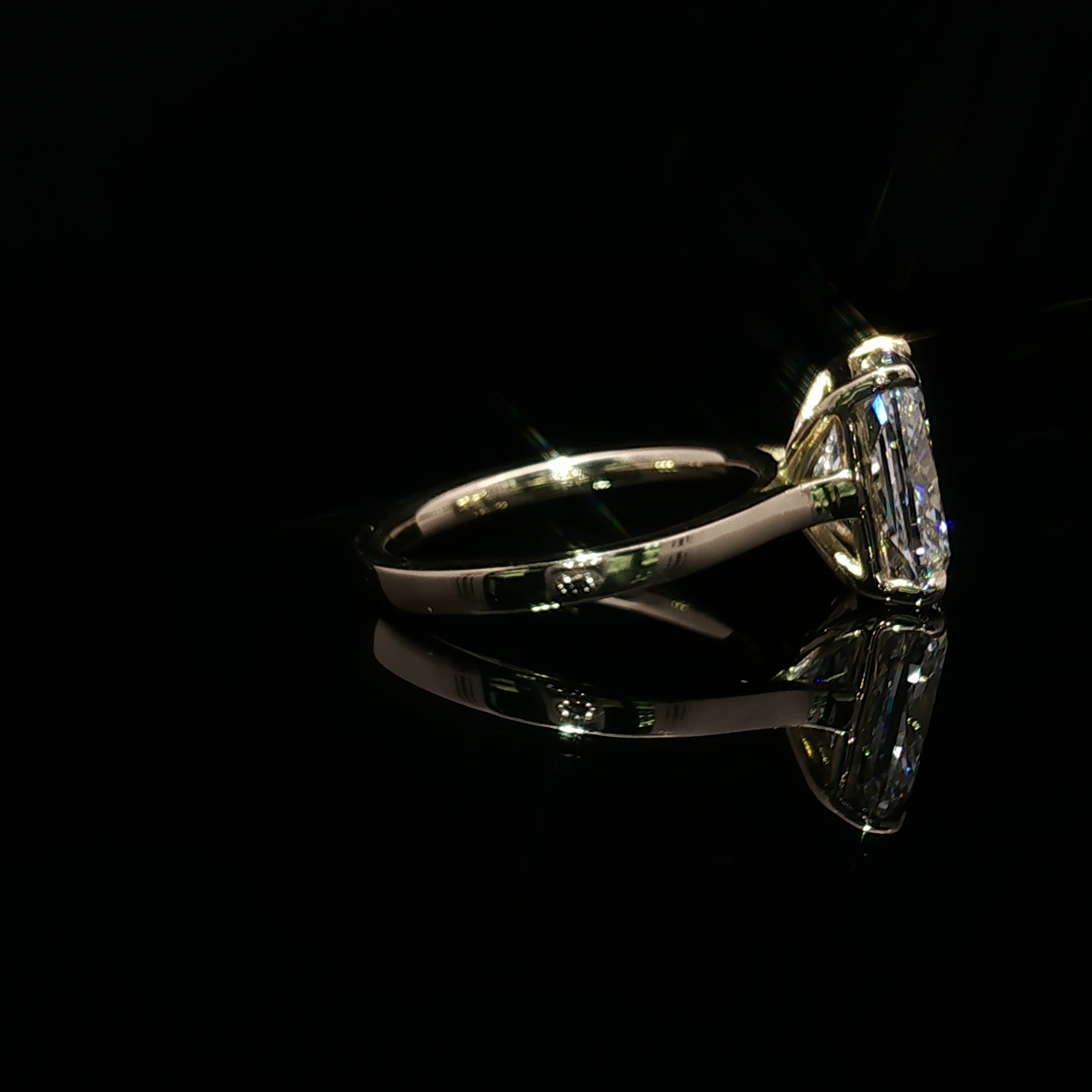 Yellow Gold Solitaire Ring with Cushion Cut Diamond