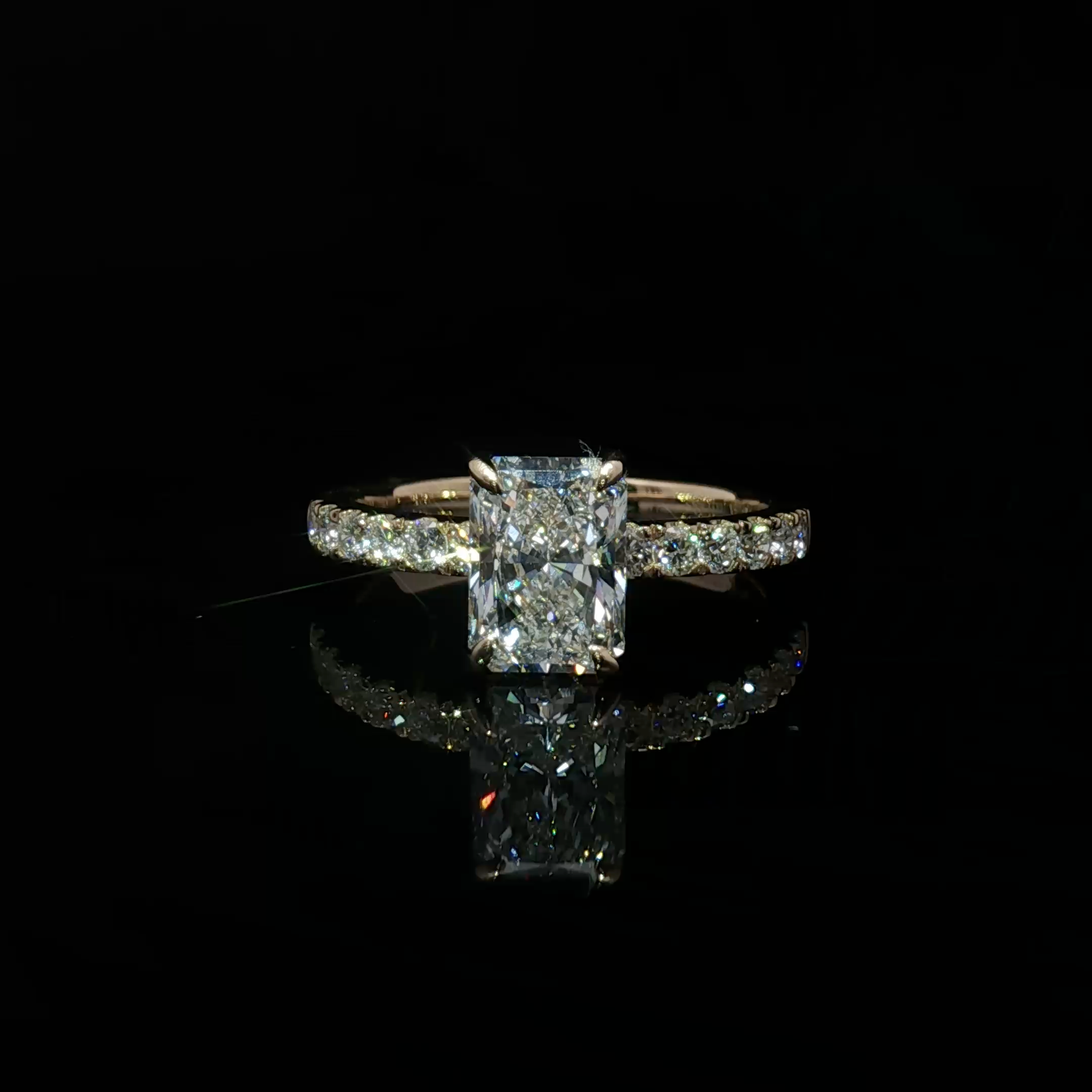 Radiant Cut Diamond Yellow Gold Engagement Ring