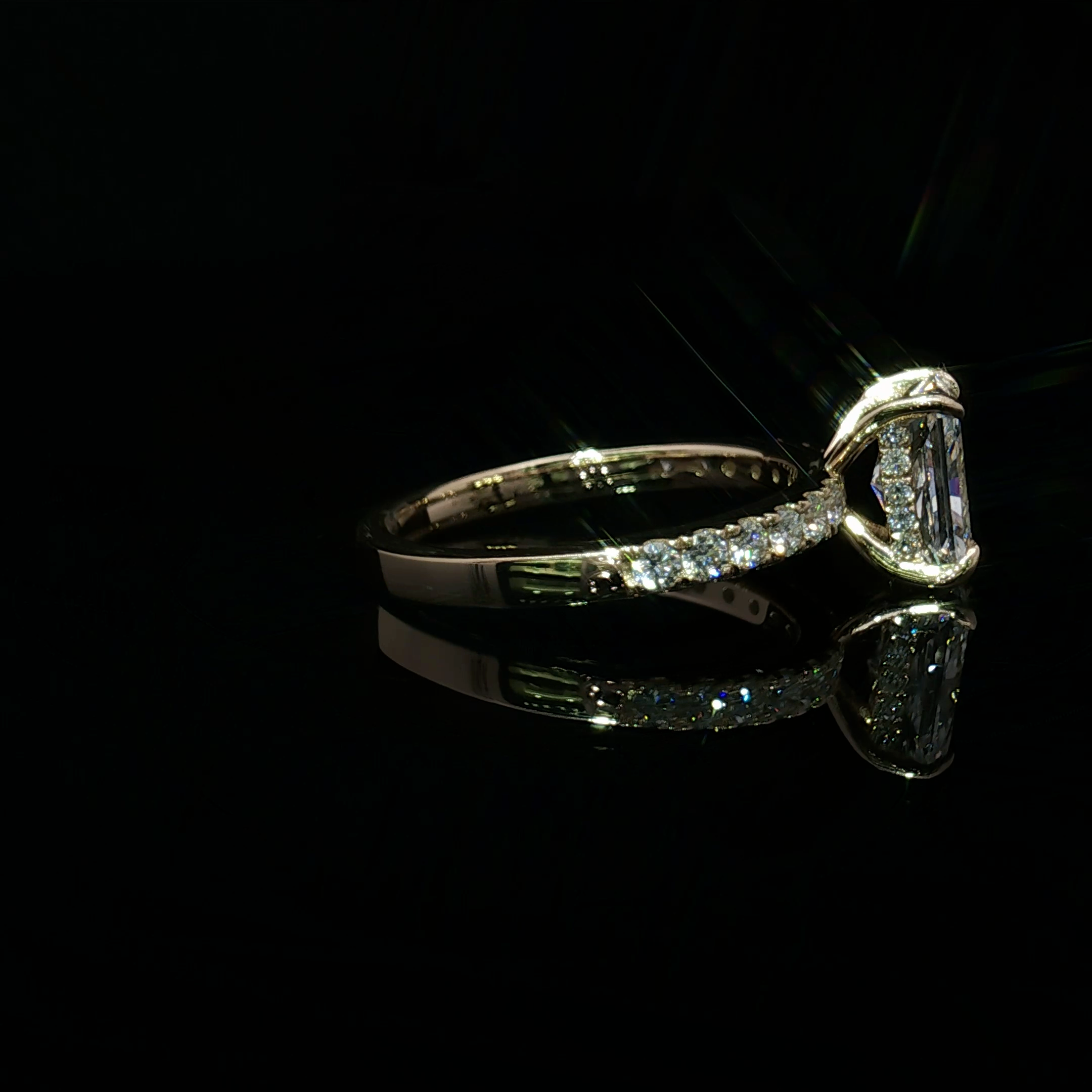 Radiant Cut Diamond Yellow Gold Engagement Ring