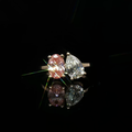 Yellow Gold Multistone Ring with Fancy Pink Oval Diamond