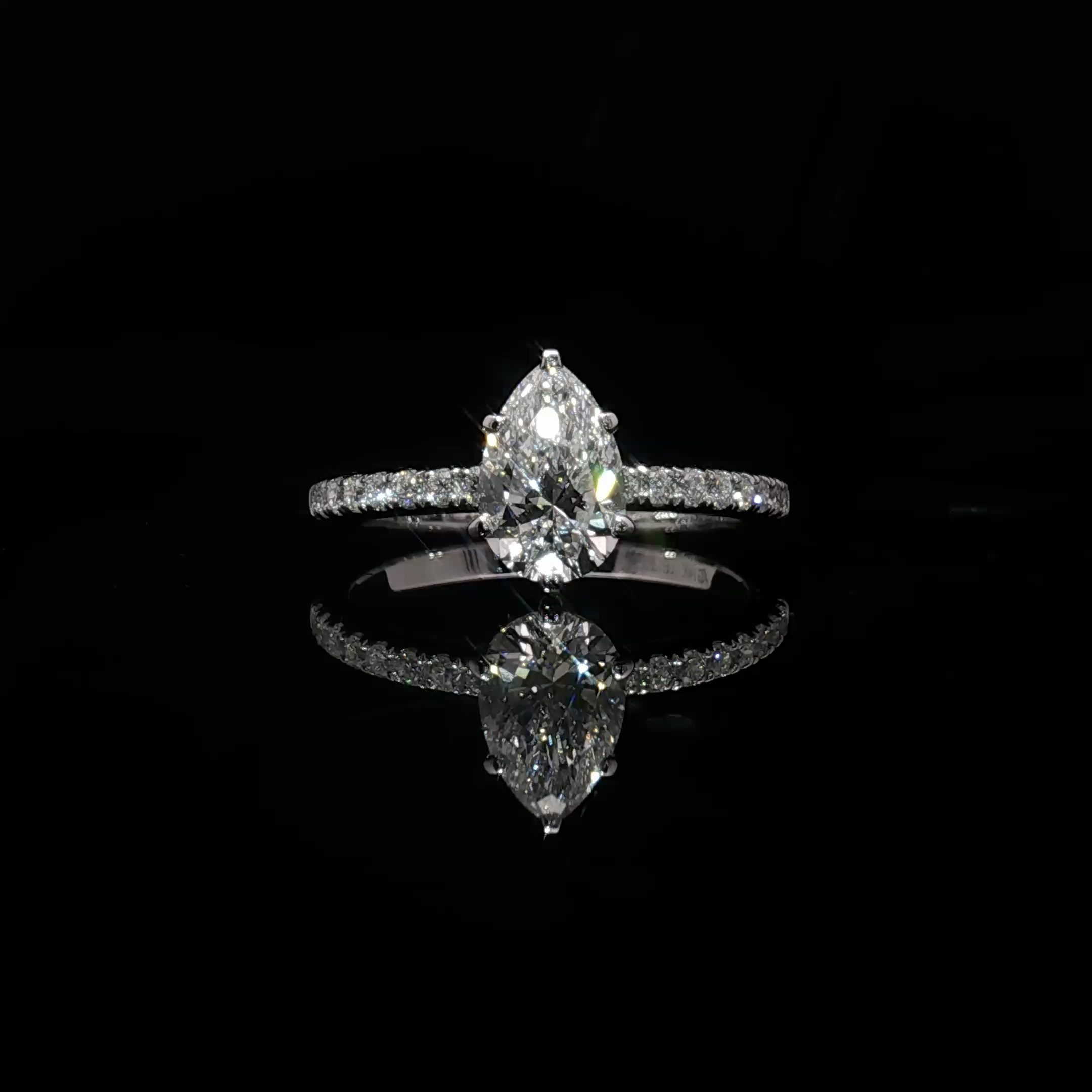 Pear Cut Diamond White Gold Multistone Ring