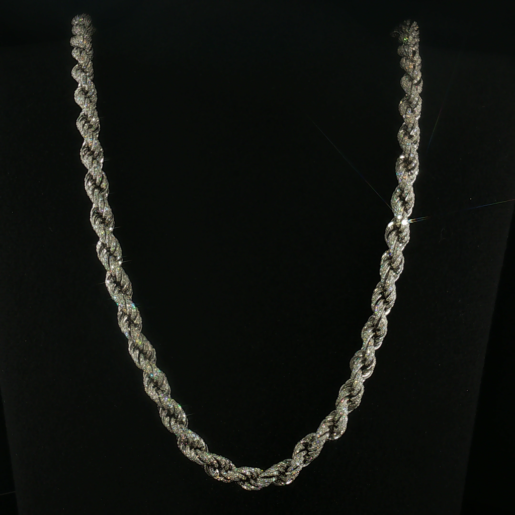 7mm Moissanite Rope Chain