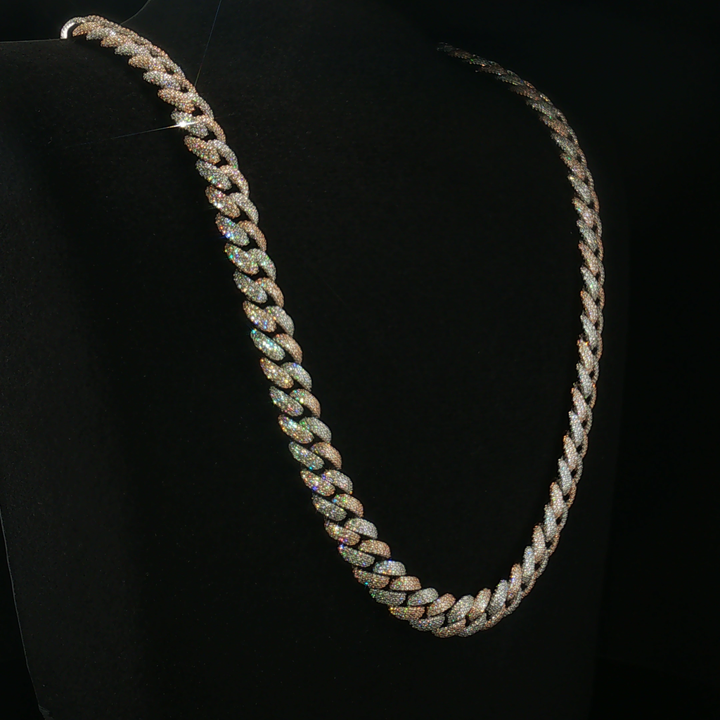 12mm Two-Tone Upside Down Cuban Link Chain