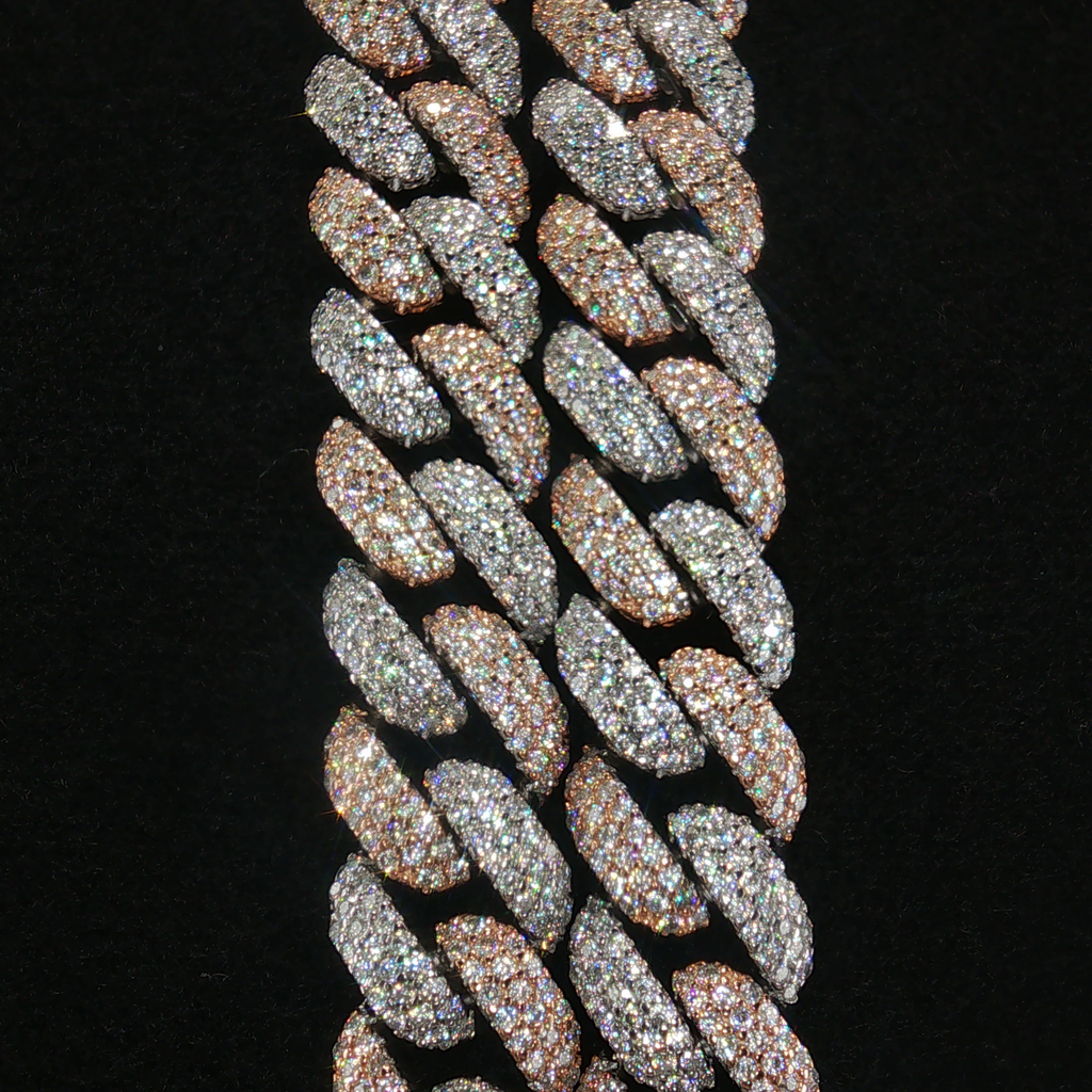 12mm Two-Tone Upside Down Cuban Link Chain