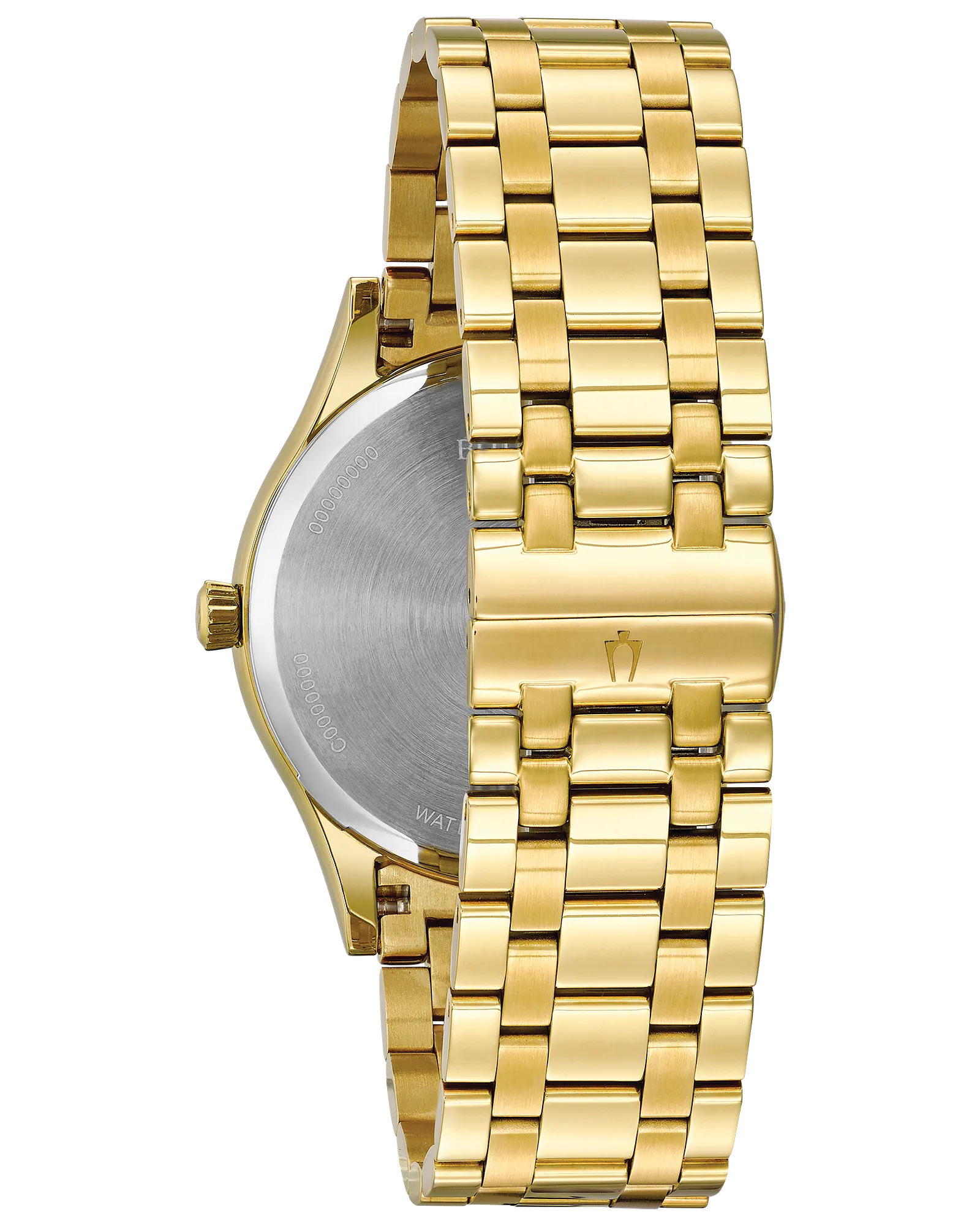 Bulova Classic Diamond Black Dial Gold-Tone Stainless Steel Men's Watch 97D108