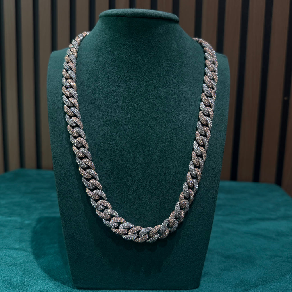 12mm Two-Tone Upside Down Cuban Link Chain