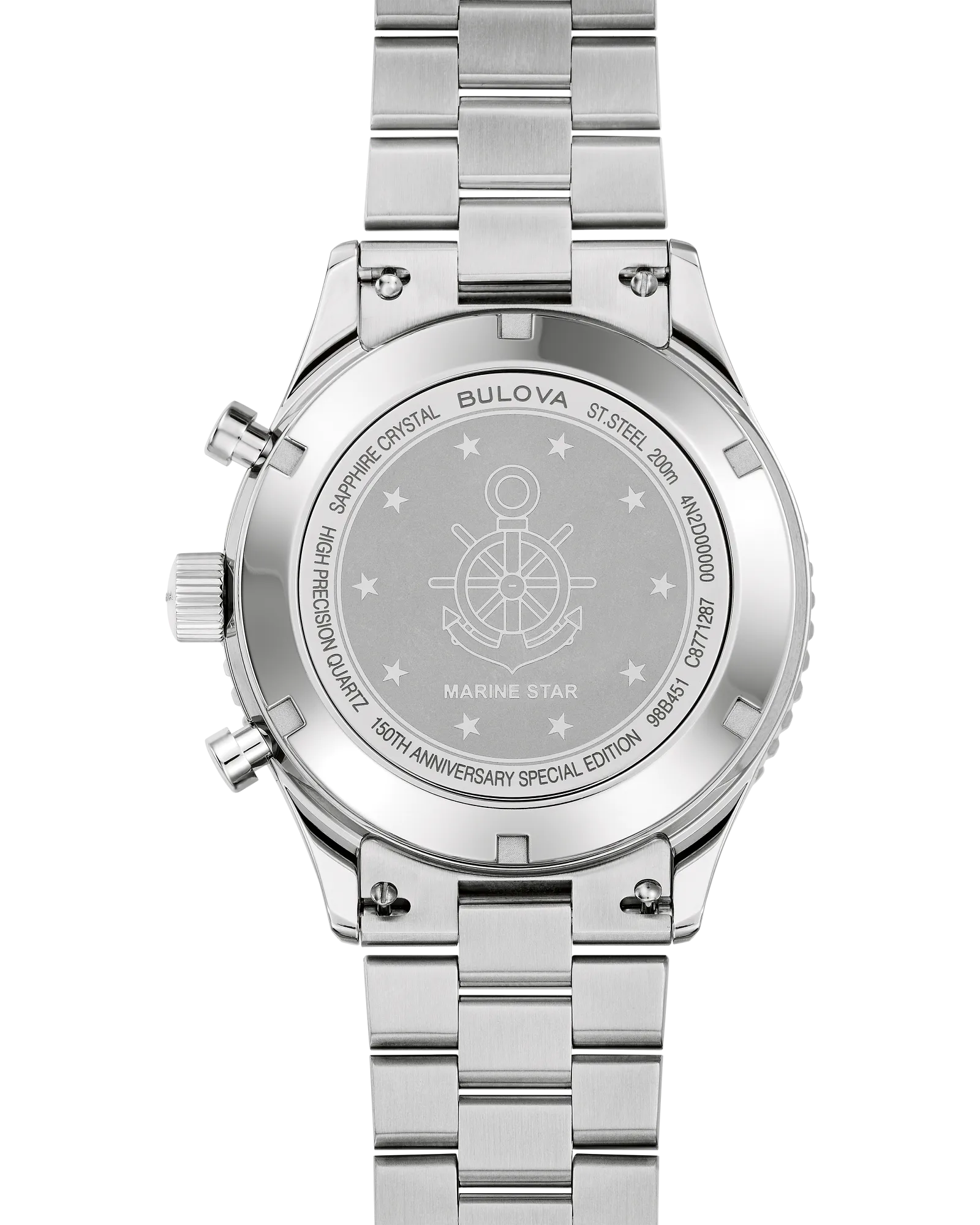 Bulova Archive Series Marine Star Heritage 98B451 Black Dial Stainless Steel Chronograph Watch